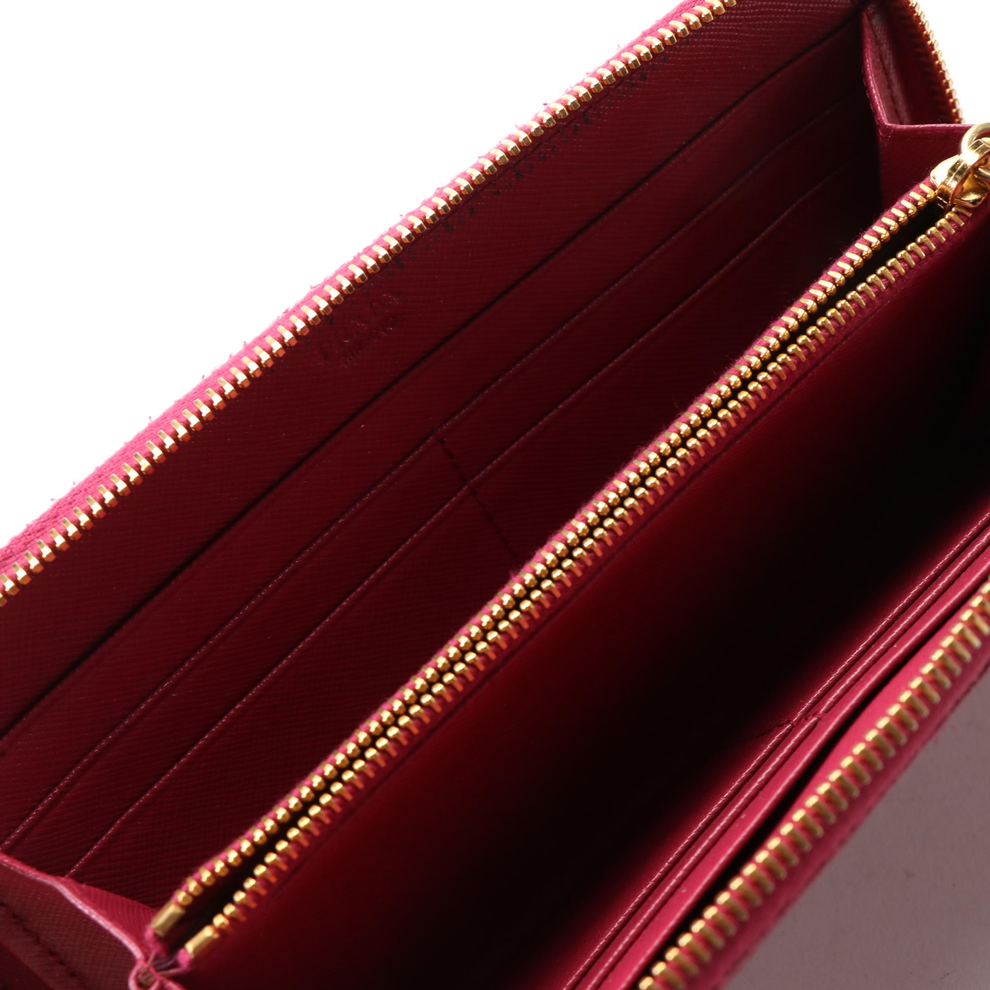 Prada Saffiano Leather Zip Wallet