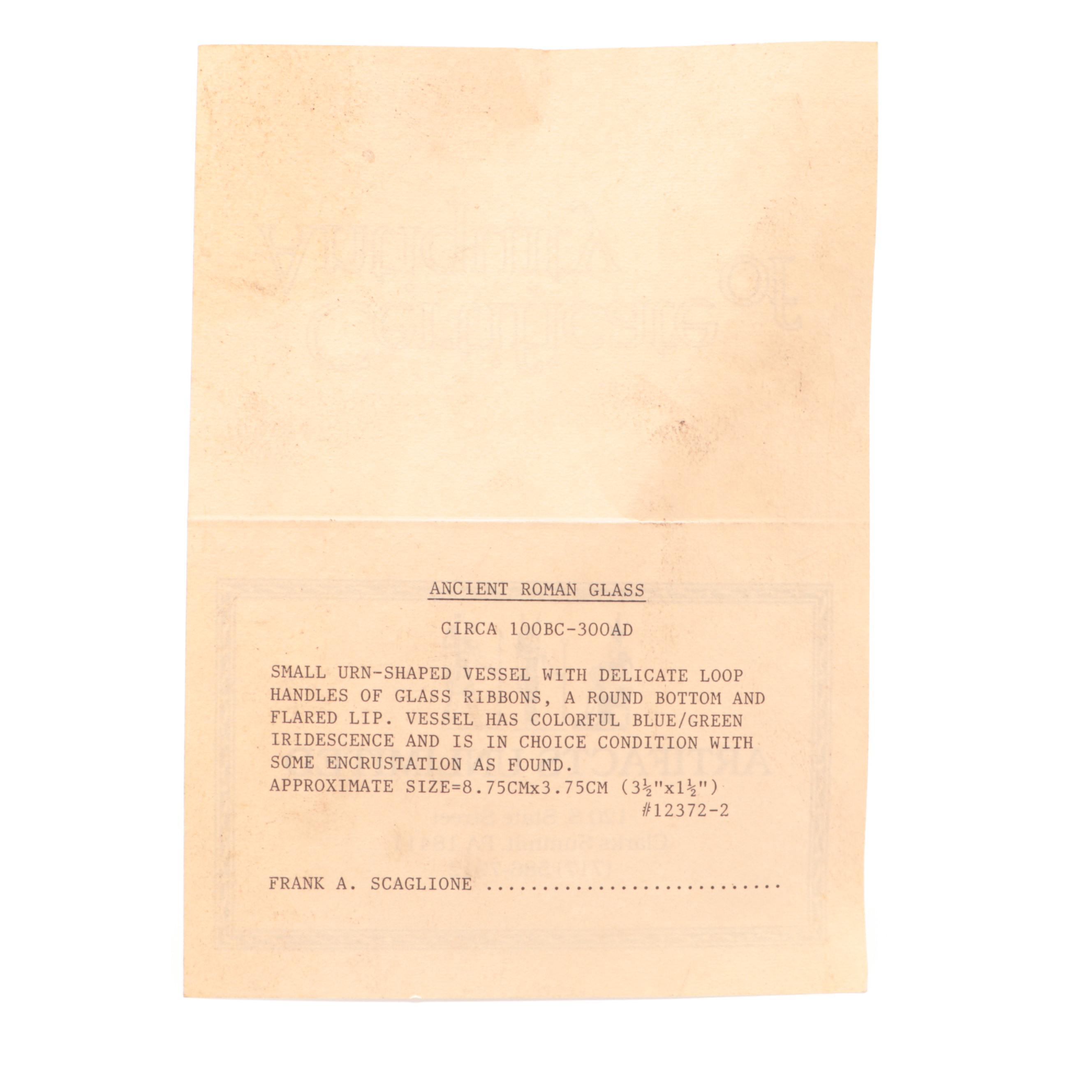 Ancient Greek and Ancient Phoenician Colored Glass Vessels