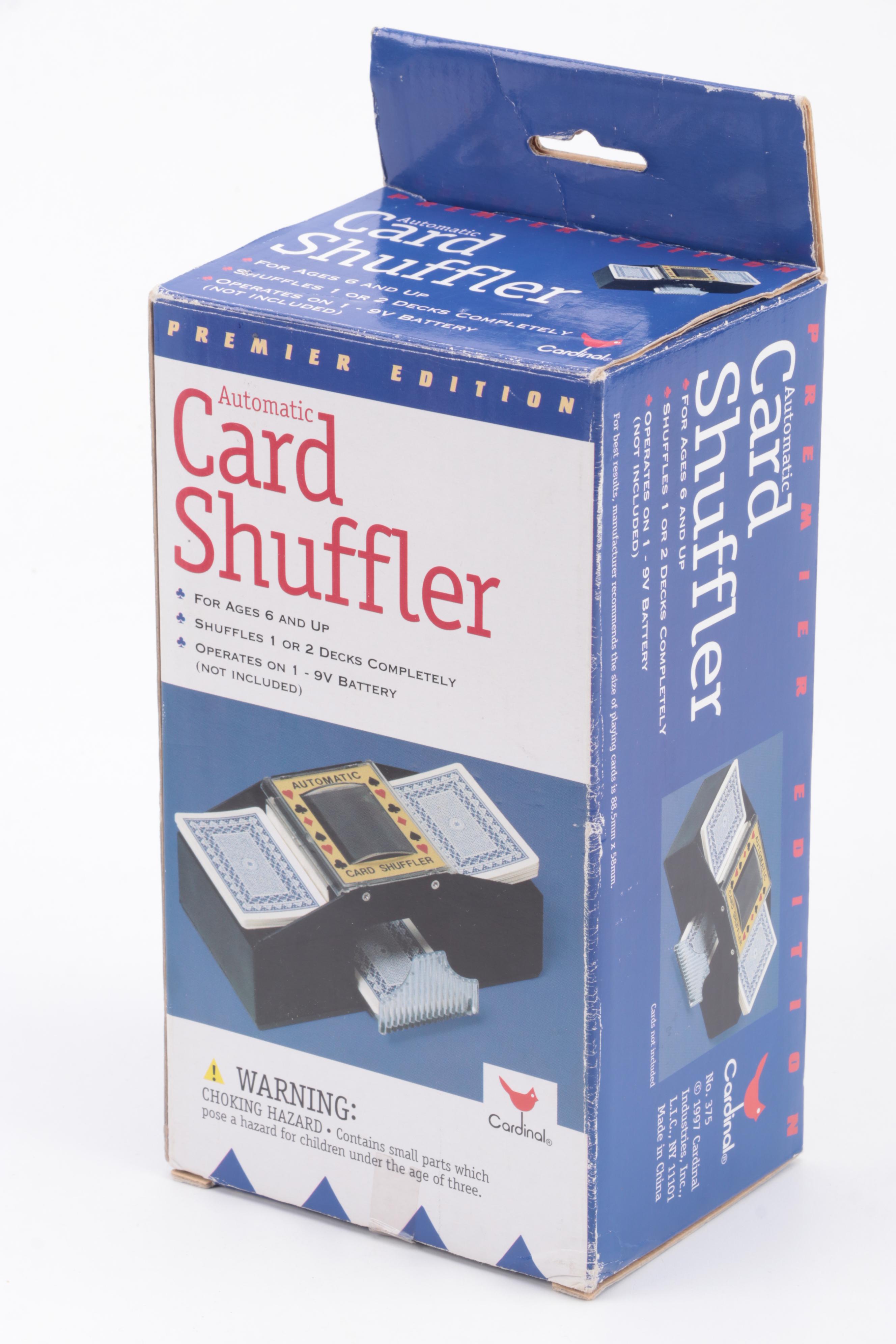 Portable Wood Poker Chip Caddy with Chips and Card Shuffler