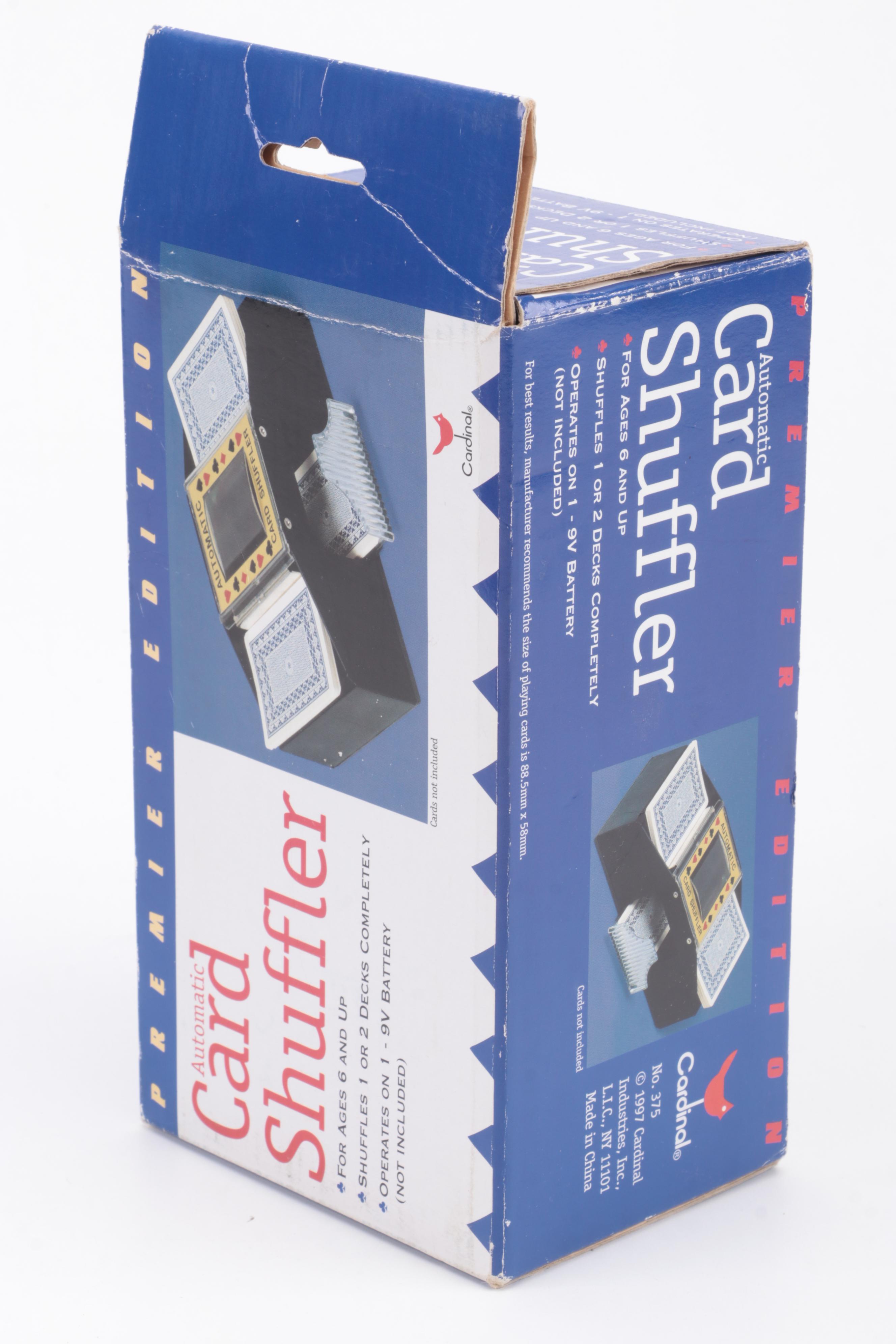 Portable Wood Poker Chip Caddy with Chips and Card Shuffler