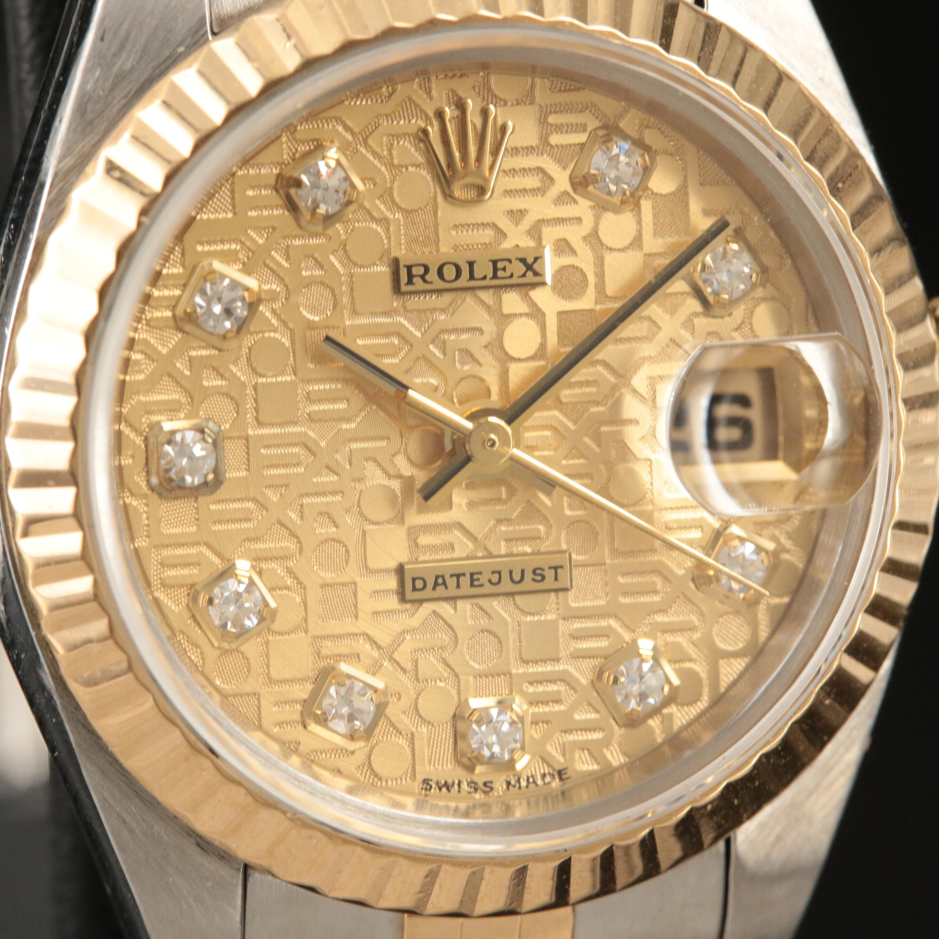 2002 Rolex Factory Diamond Jubilee Dial Datejust Watch