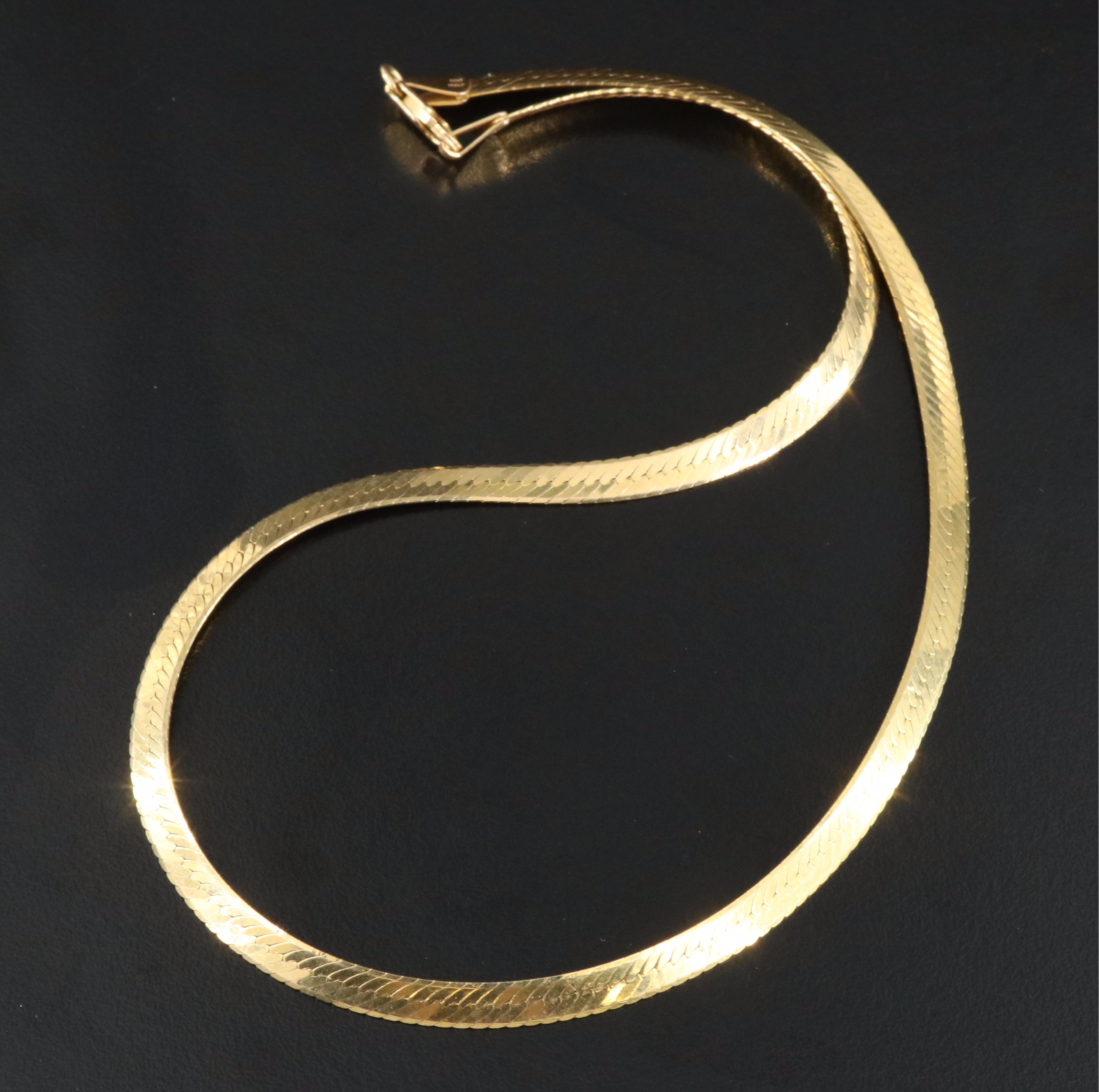 Italian 14K Gold Herringbone Necklace