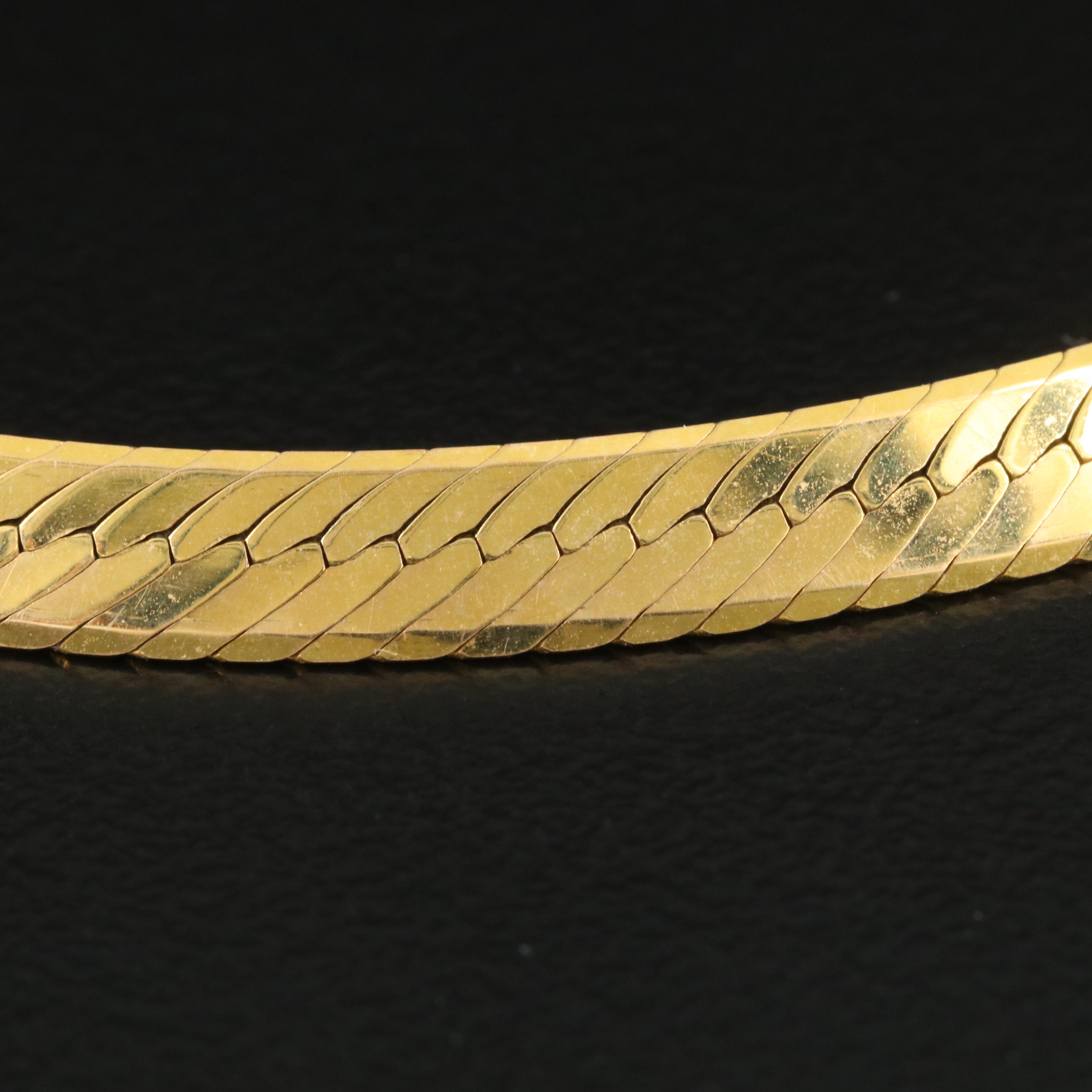 Italian 14K Gold Herringbone Necklace