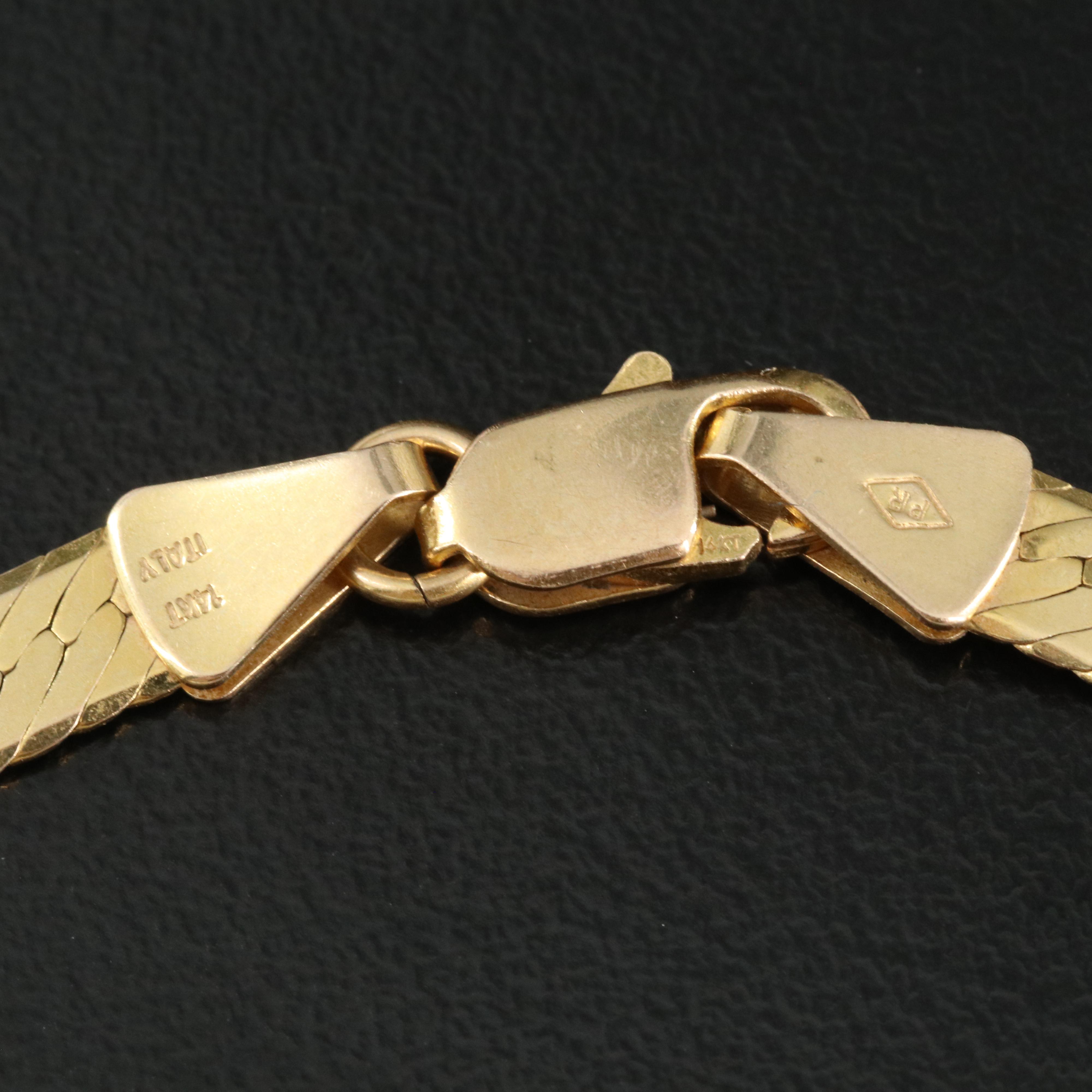 Italian 14K Gold Herringbone Necklace