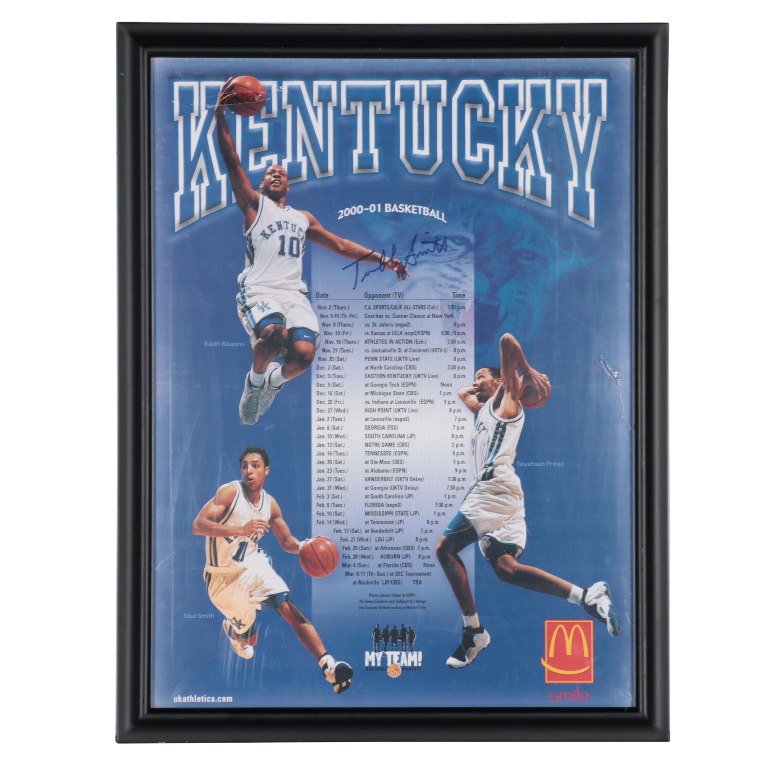 Tubby Smith Signed University of Kentucky 2000-2001 Basketball Season Poster