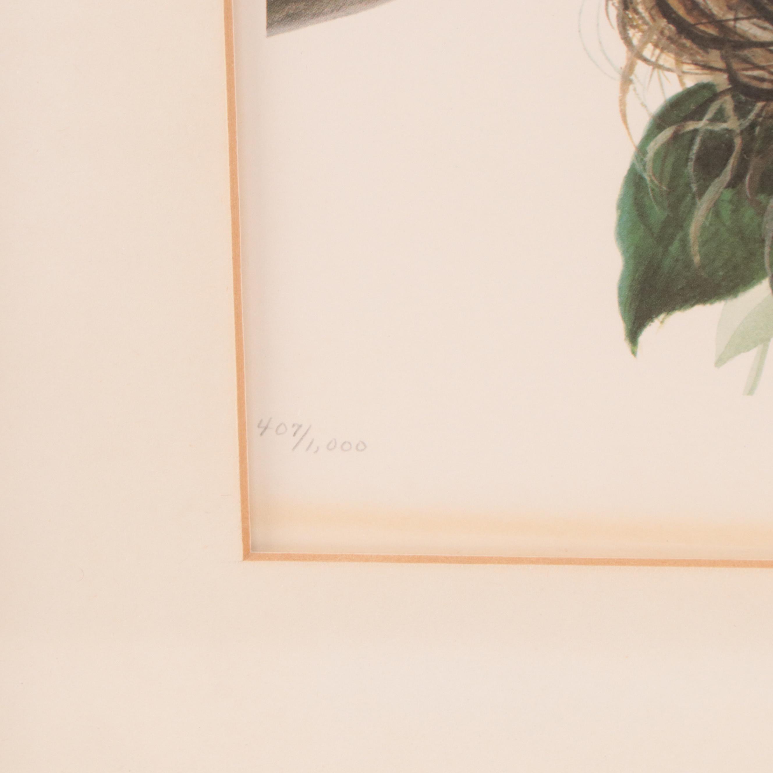 John A. Ruthven Offset Lithograph "Robins"