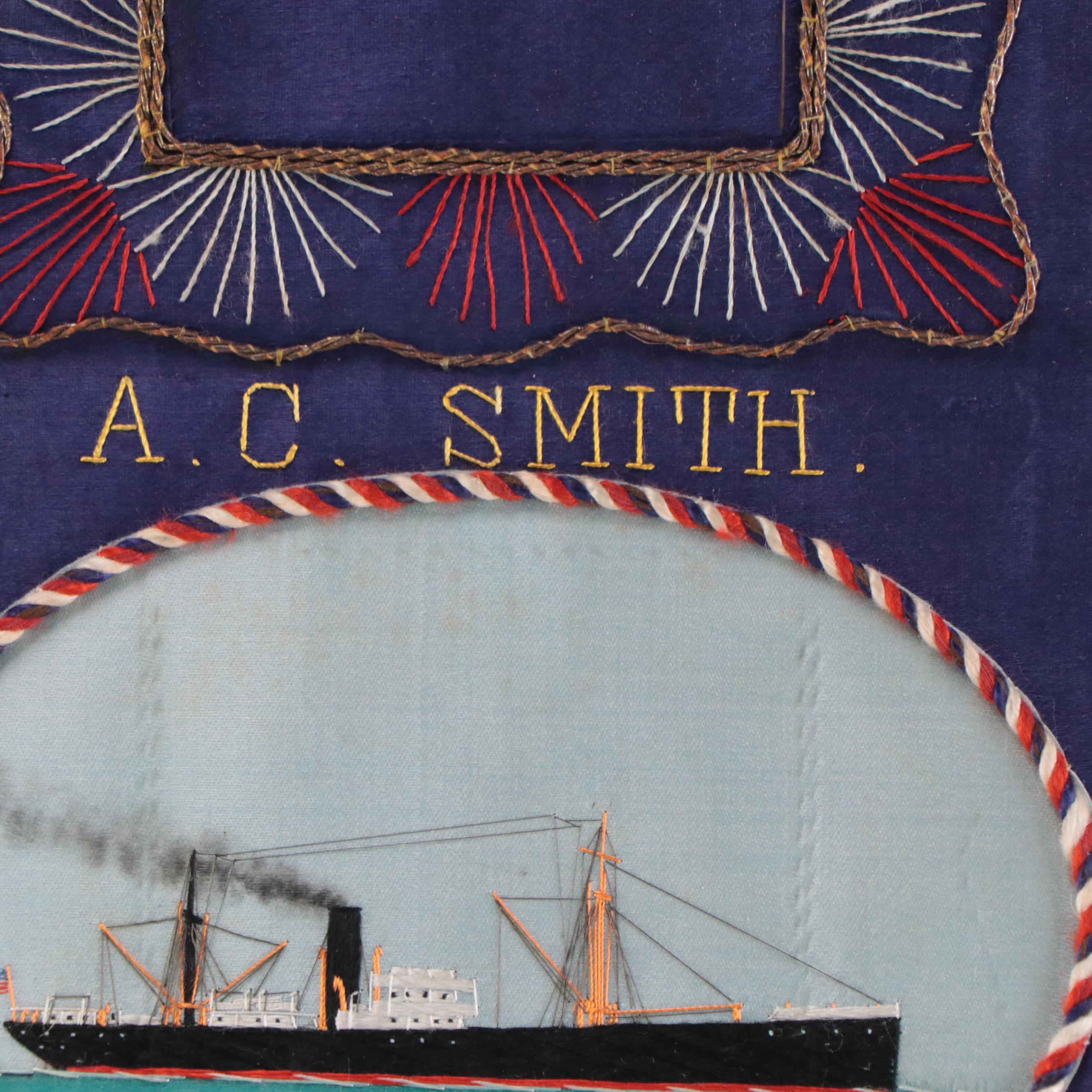 Nagasaki WWI Embroidery "In Memory of My Cruise in Philippine Islands," 1920