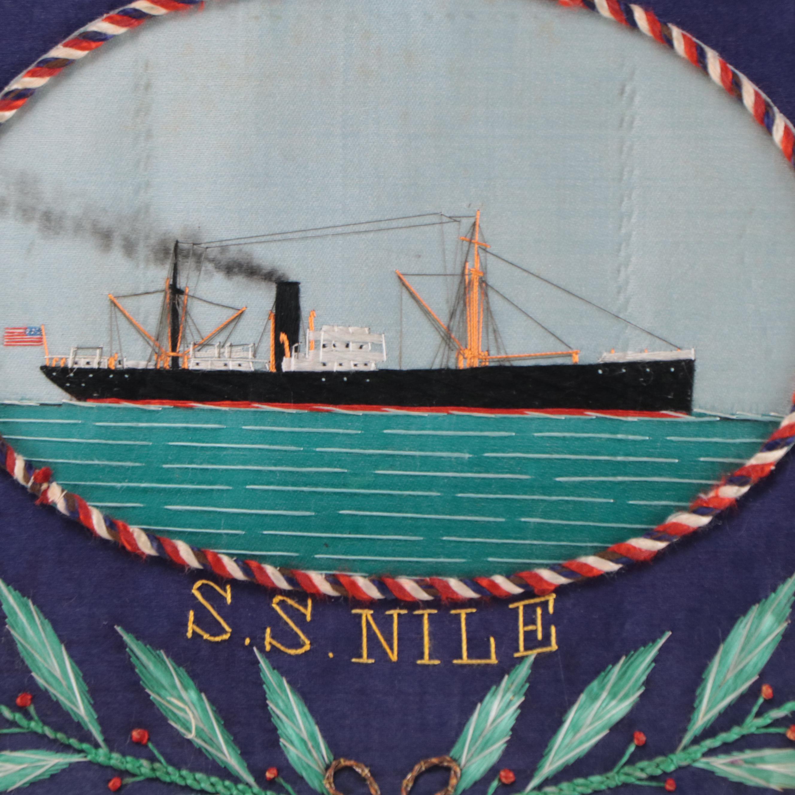 Nagasaki WWI Embroidery "In Memory of My Cruise in Philippine Islands," 1920