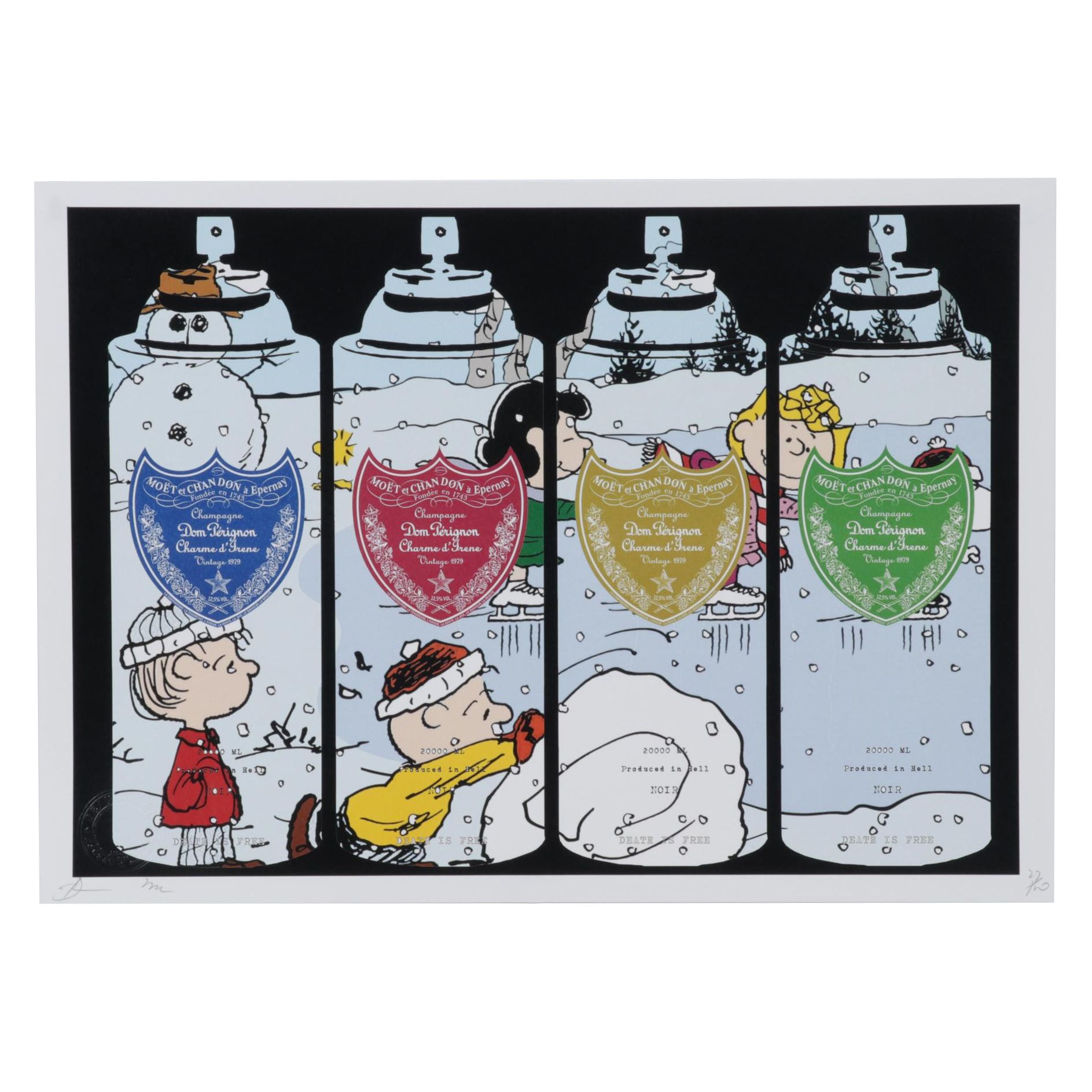 Death NYC Pop Art Graphic Print of Peanuts Spray Paint Canes