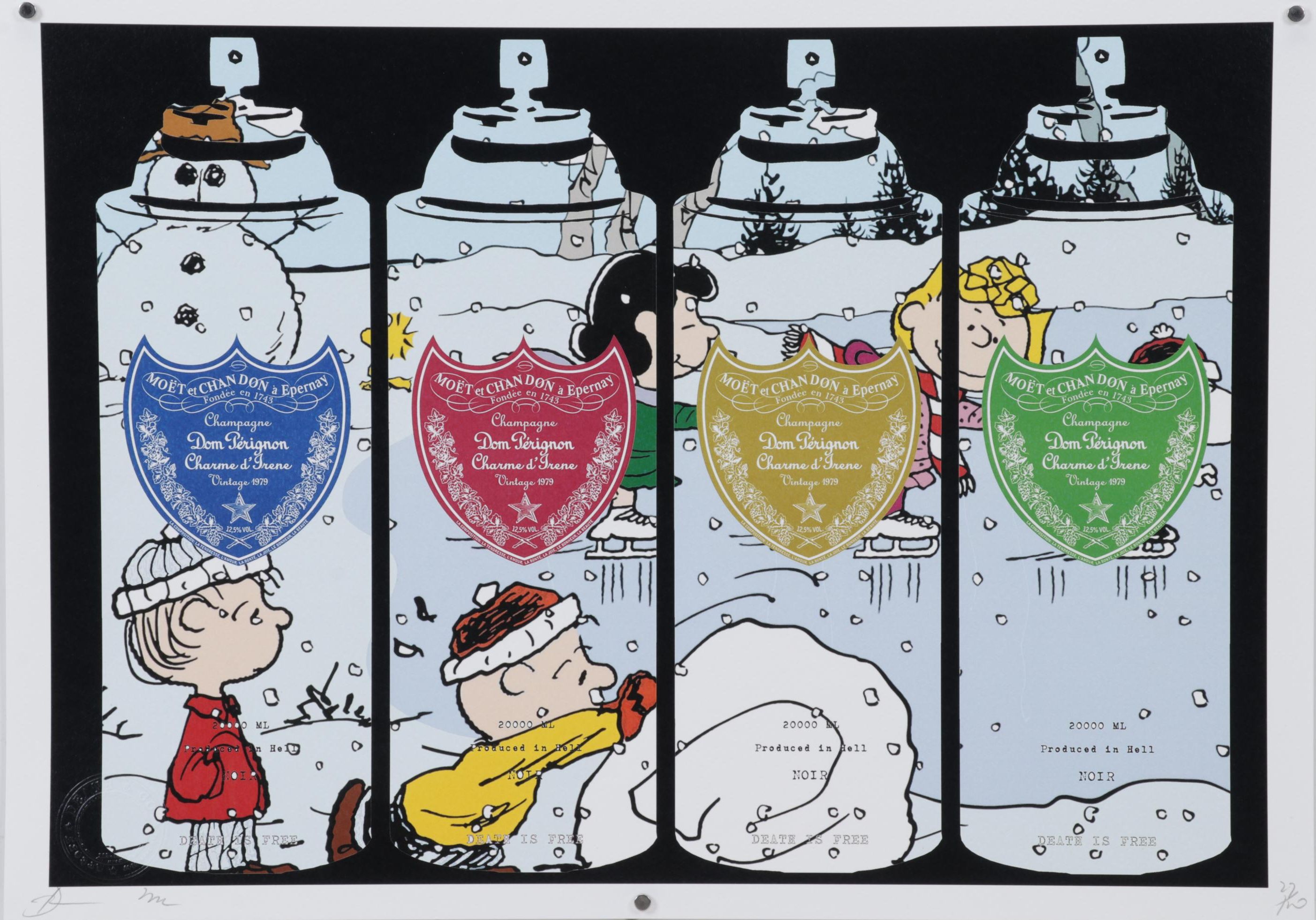 Death NYC Pop Art Graphic Print of Peanuts Spray Paint Canes