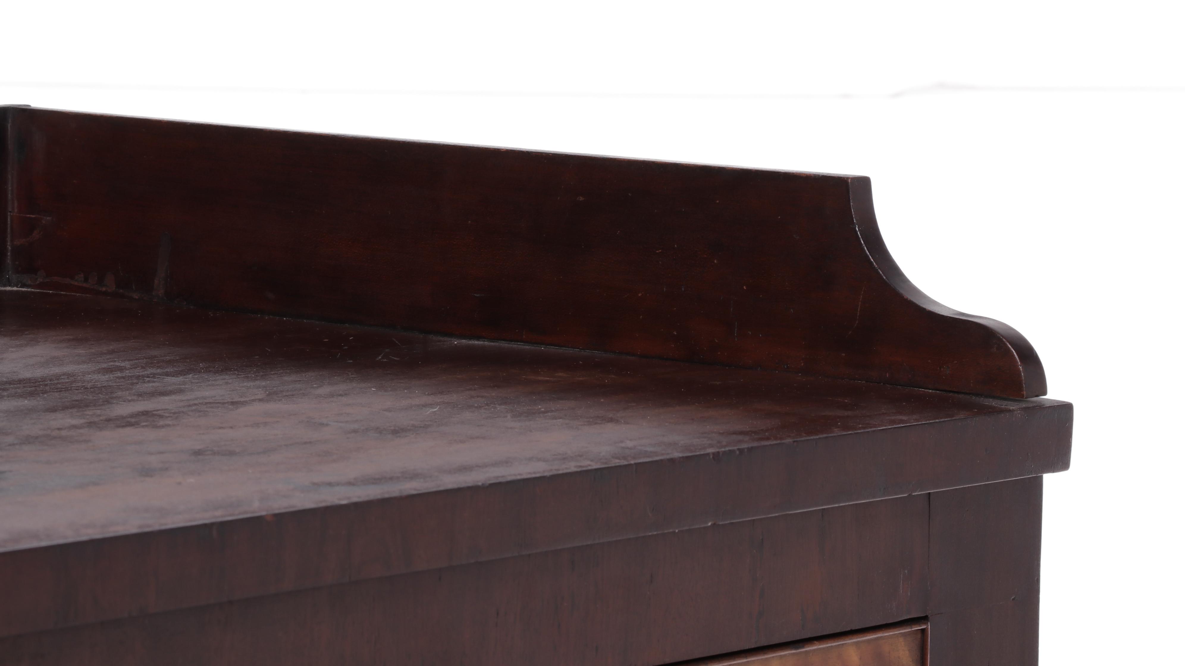 Late Federal Mahogany and Curly Maple Chest of Drawers