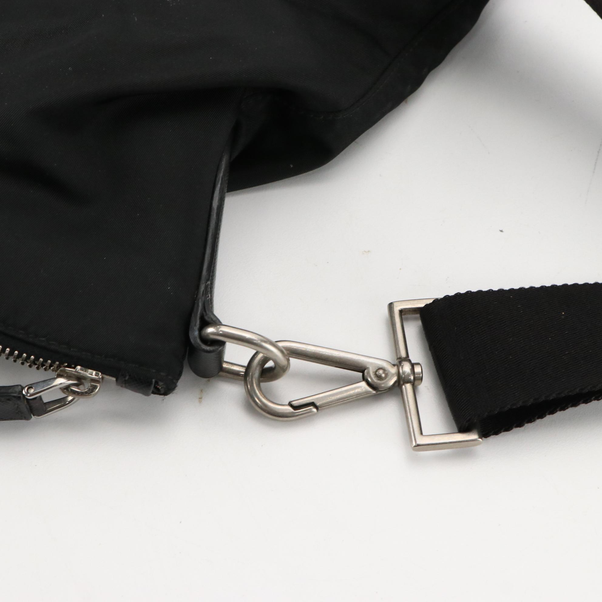 Prada Tessuto Nylon Skull and Crossbones Two-Way Tote with Saffiano Leather Trim