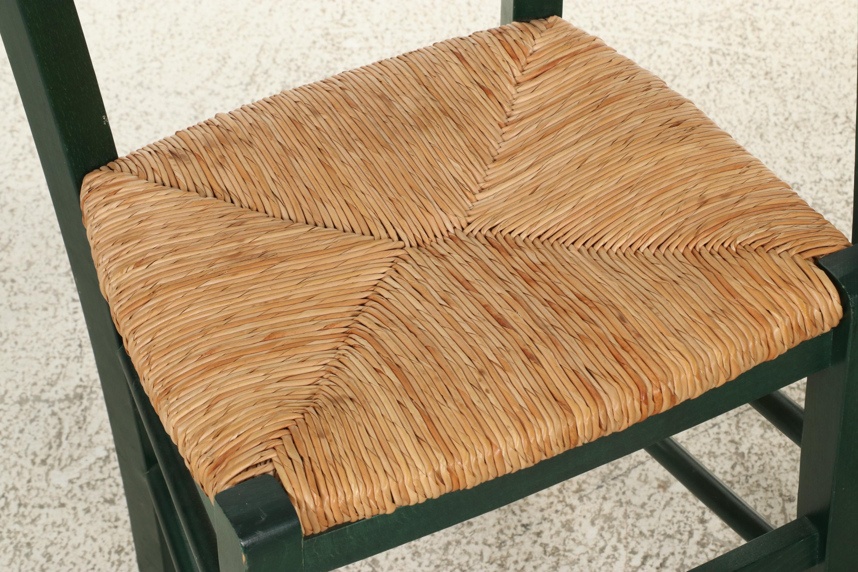 Painted Ladder Back Chairs with Rush Seats