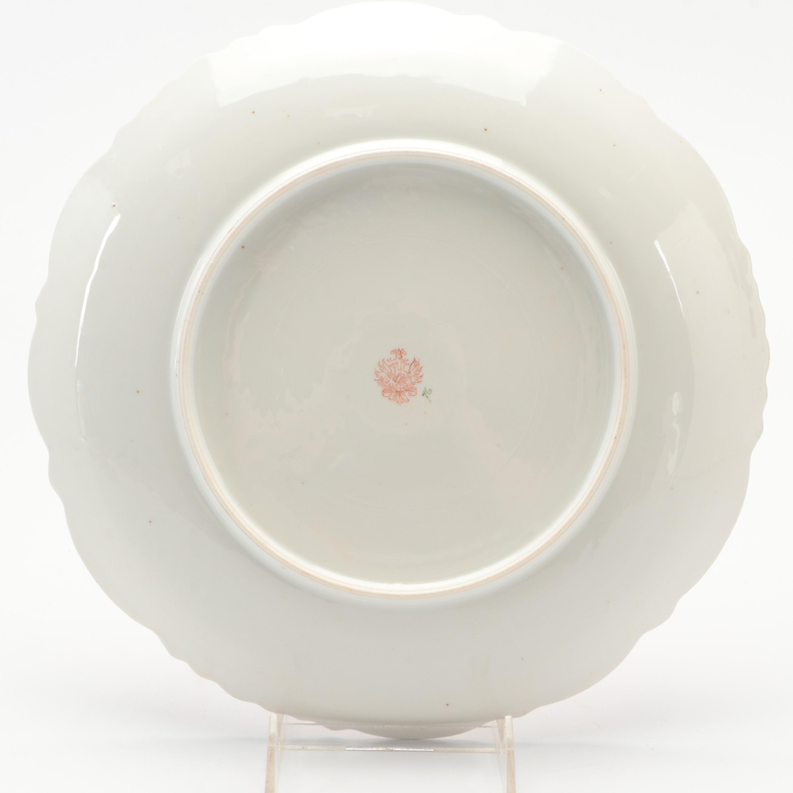 Austrian Porcelain Portrait Plate of Marie de' Medici and More Ceramic Tableware