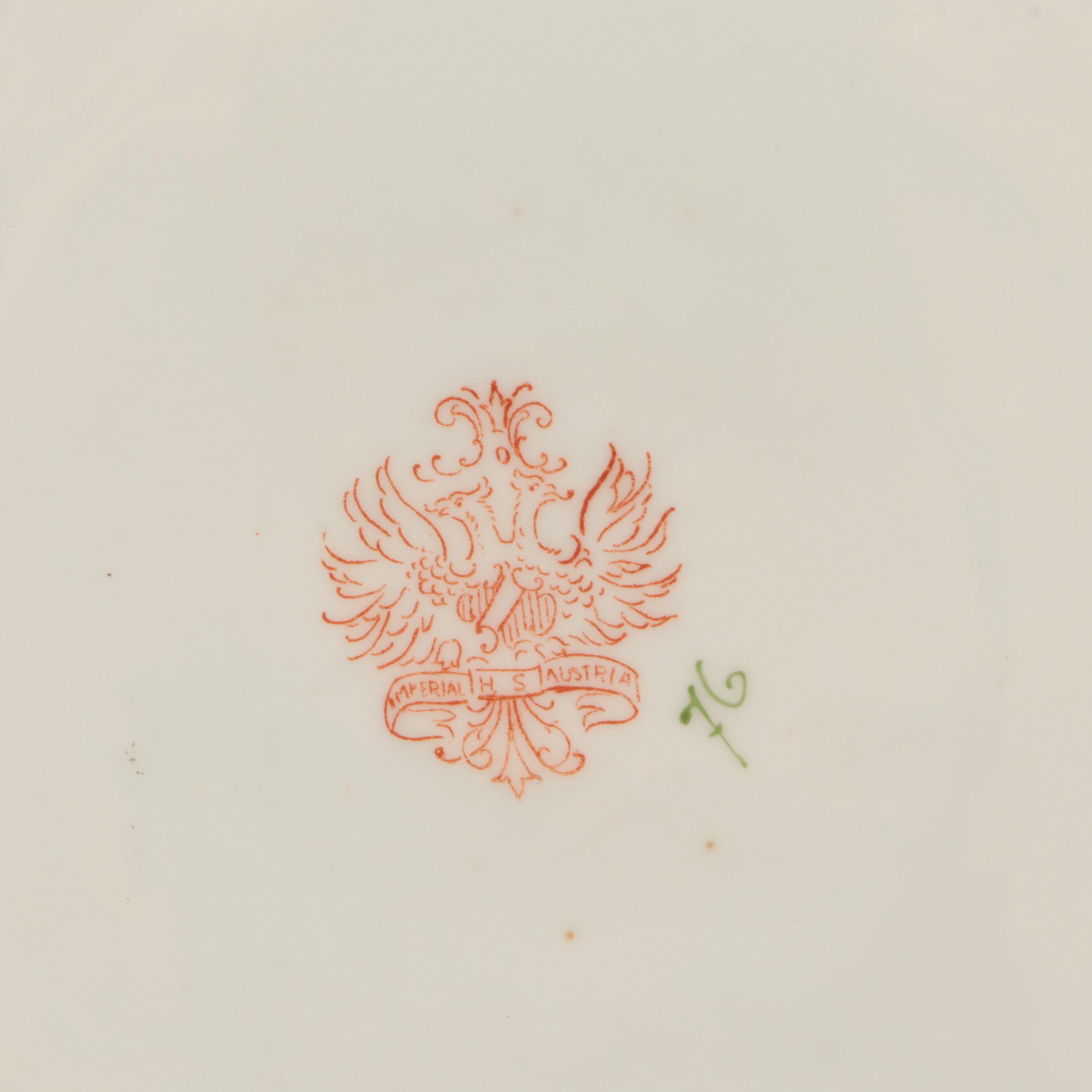 Austrian Porcelain Portrait Plate of Marie de' Medici and More Ceramic Tableware