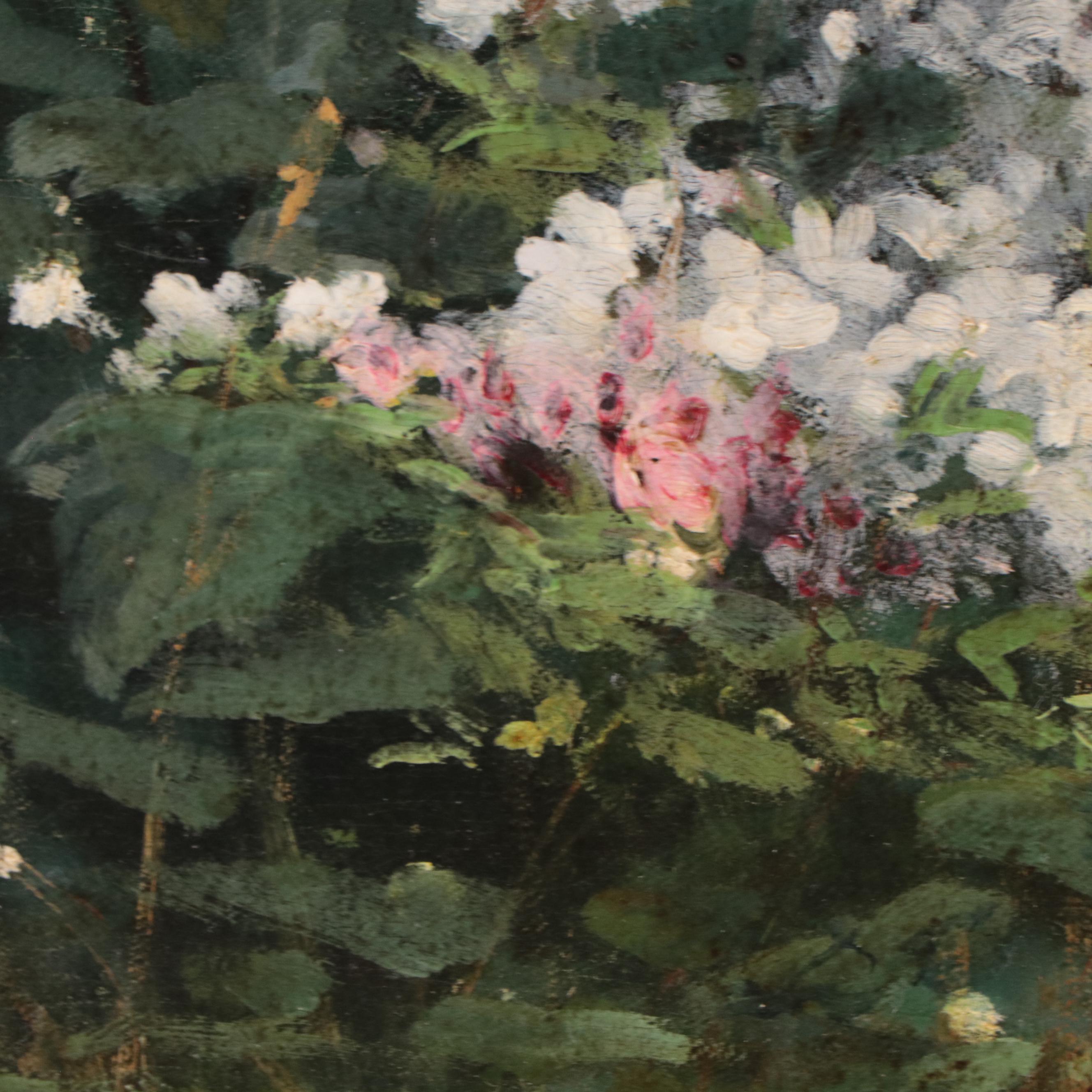 Gustavo Mancinelli Oil Painting of Female Nude in Verdant Landscape, 1880