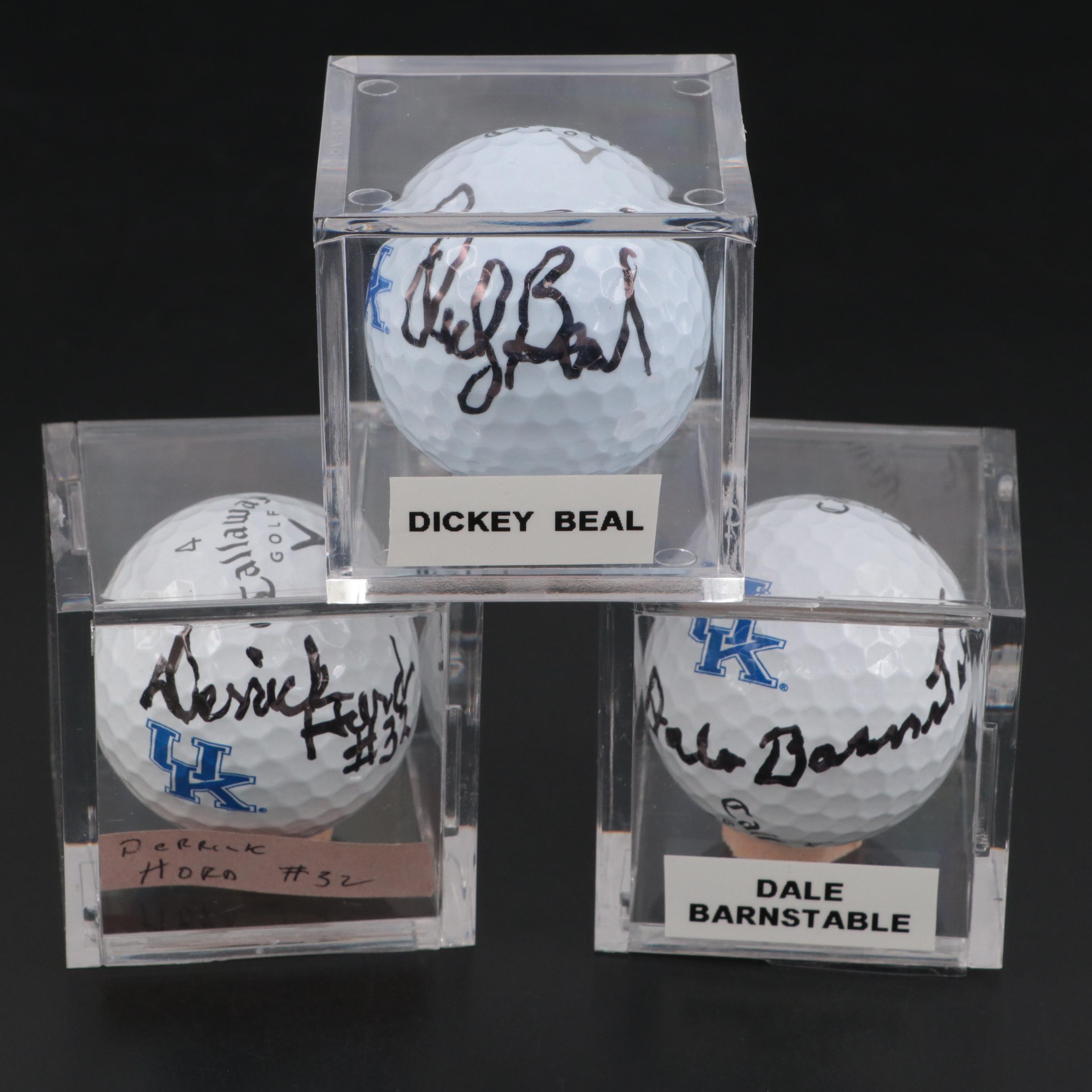 Dickey Beal, Dale Barnstable and Derrick Hord Signed Kentucky College Golf Balls