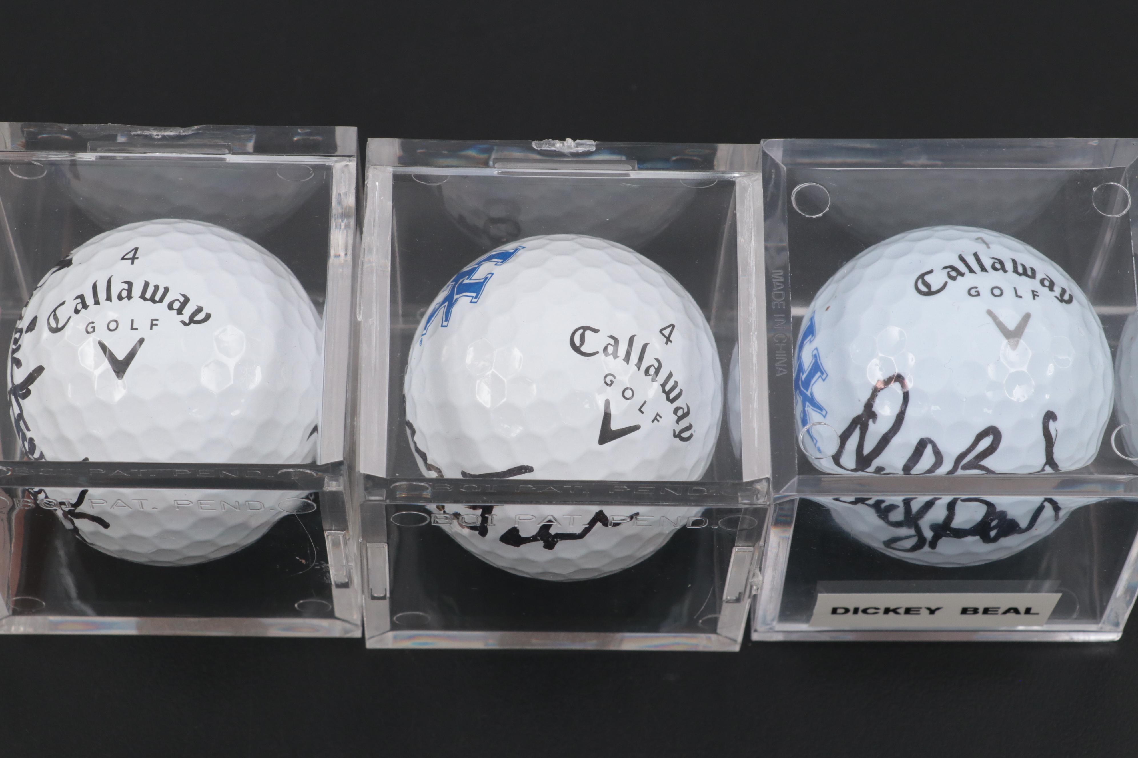 Dickey Beal, Dale Barnstable and Derrick Hord Signed Kentucky College Golf Balls