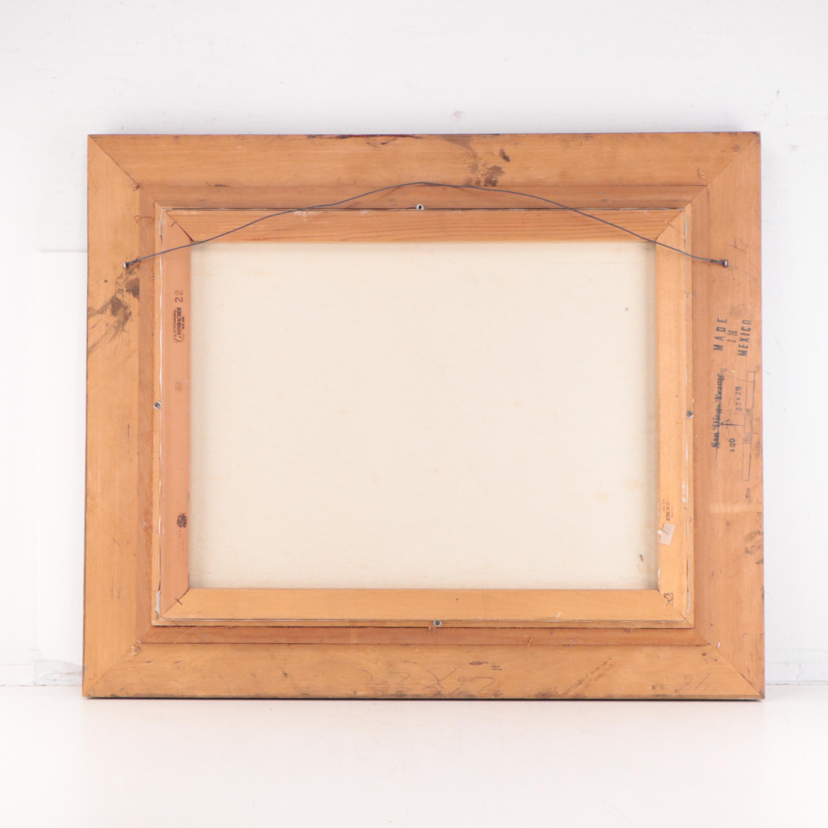 R. Cullen Impasto Oil Painting of of Tree in Arid Landscape, 1976