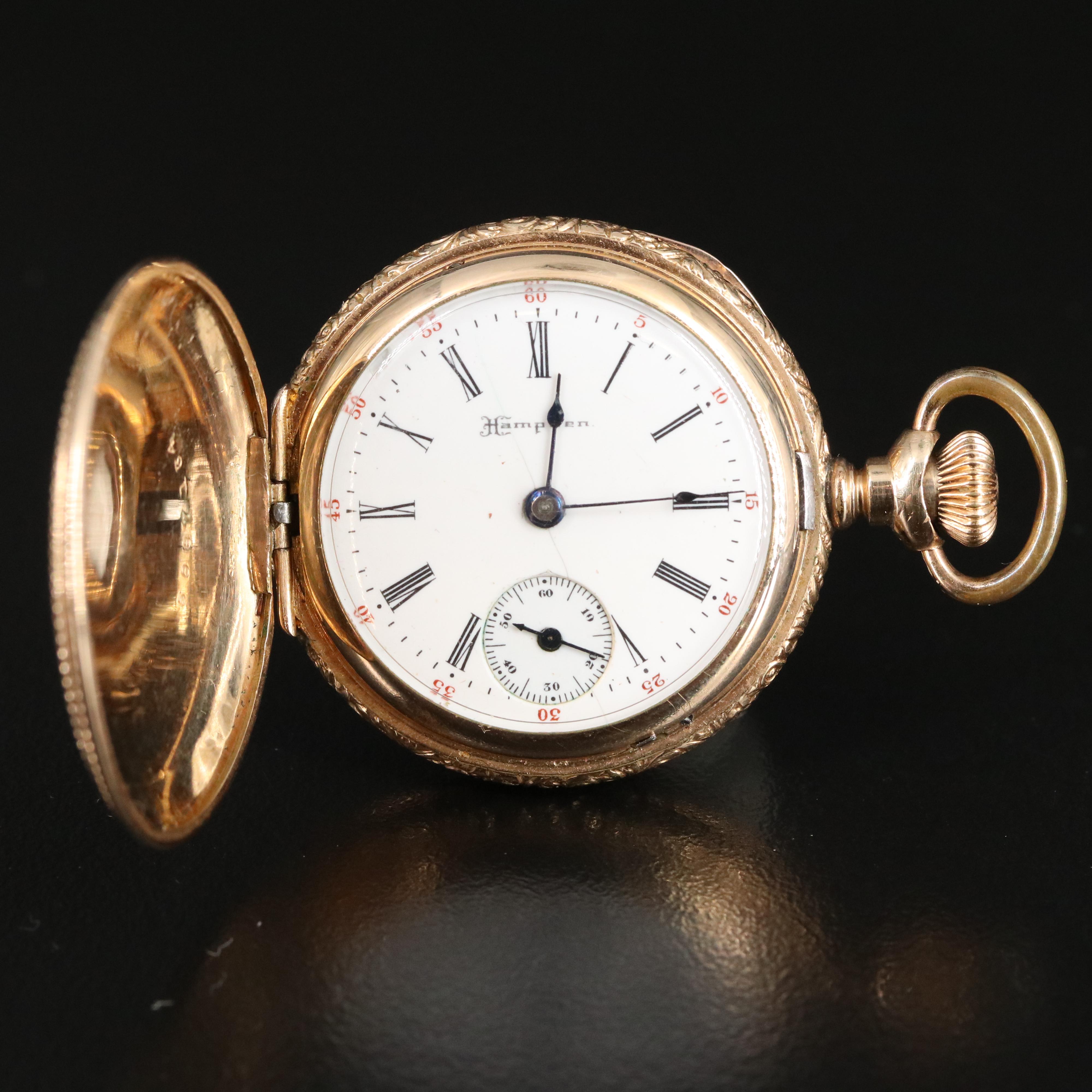 1901 Hampden Diadem Gold-Filled Hunter Case Pocket Watch