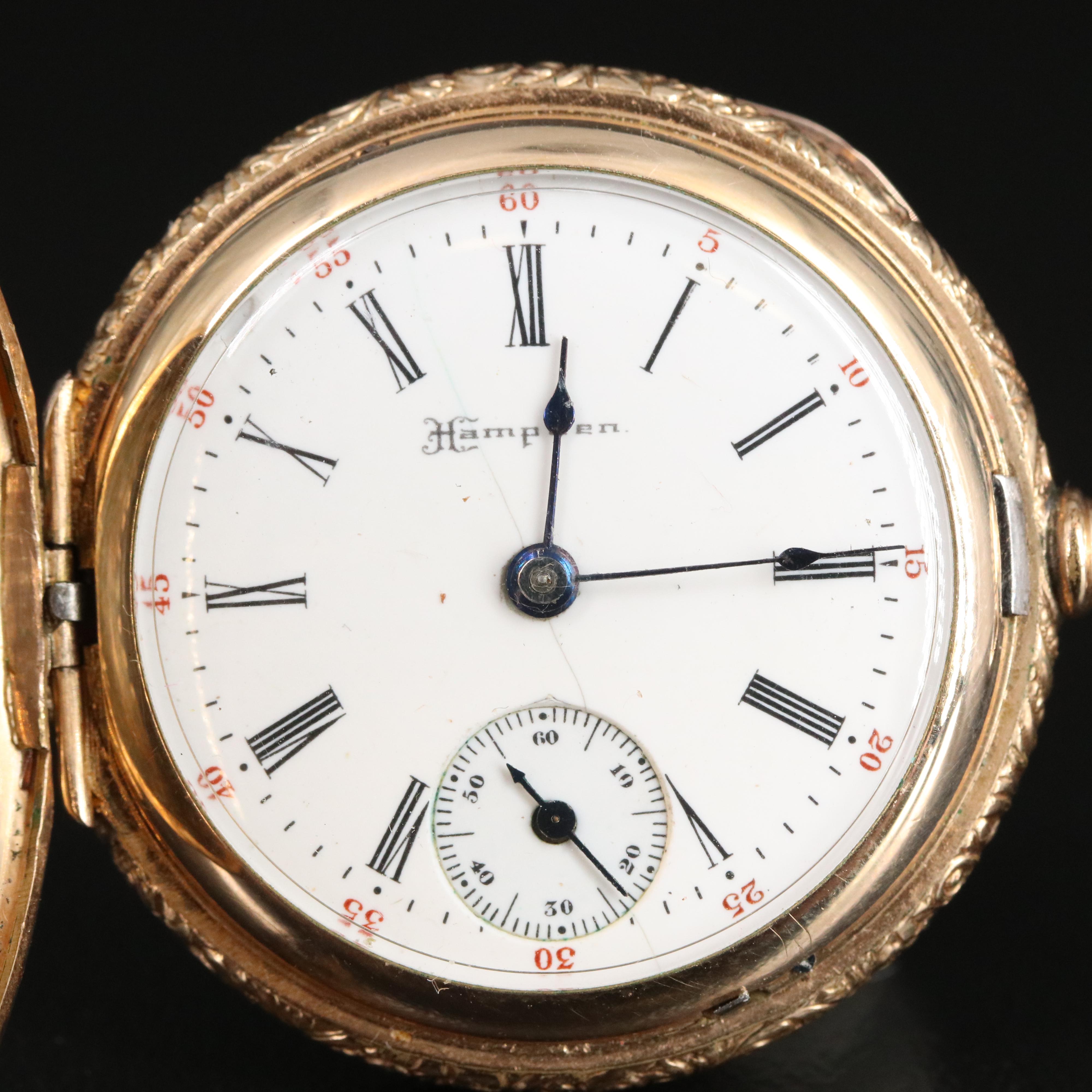 1901 Hampden Diadem Gold-Filled Hunter Case Pocket Watch