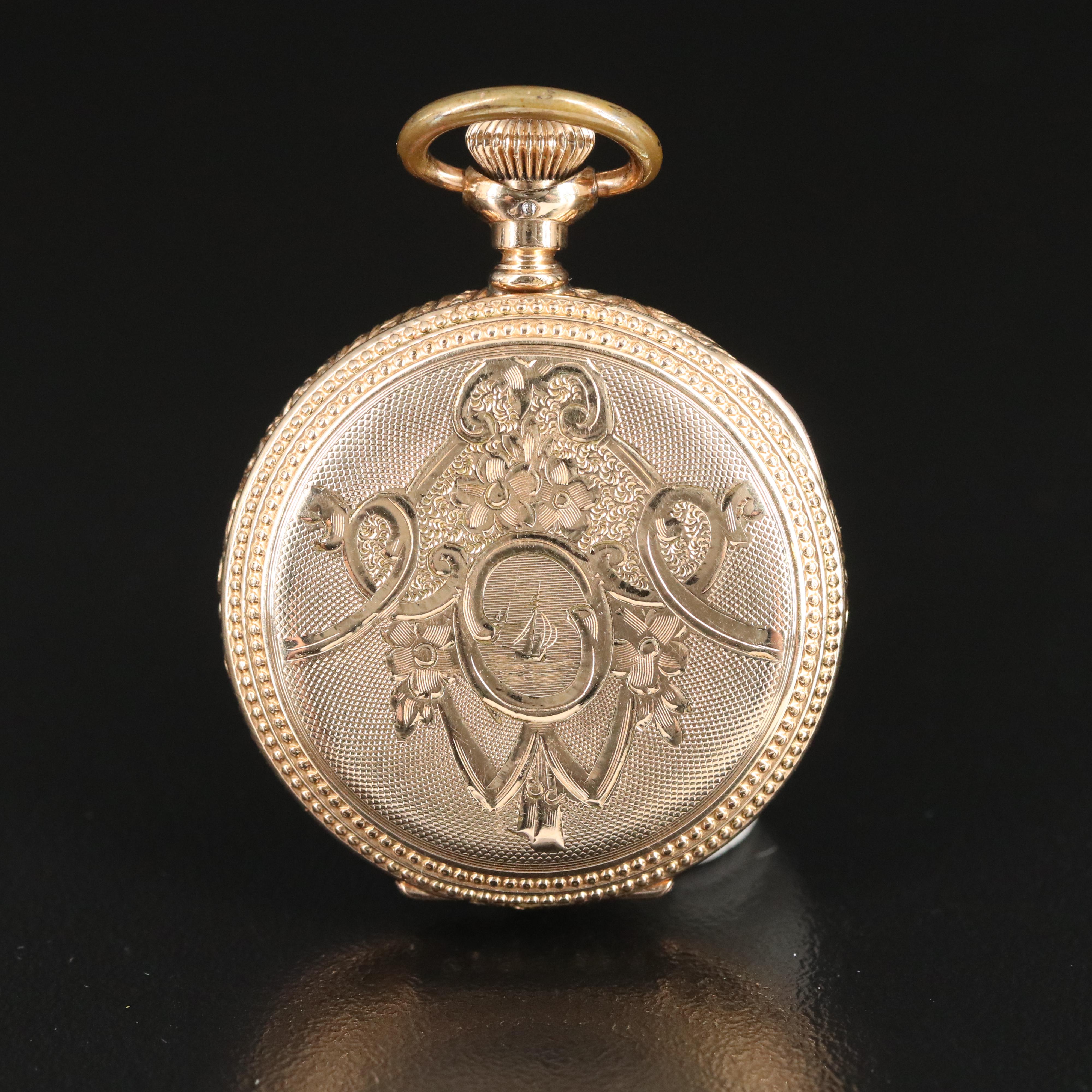 1901 Hampden Diadem Gold-Filled Hunter Case Pocket Watch