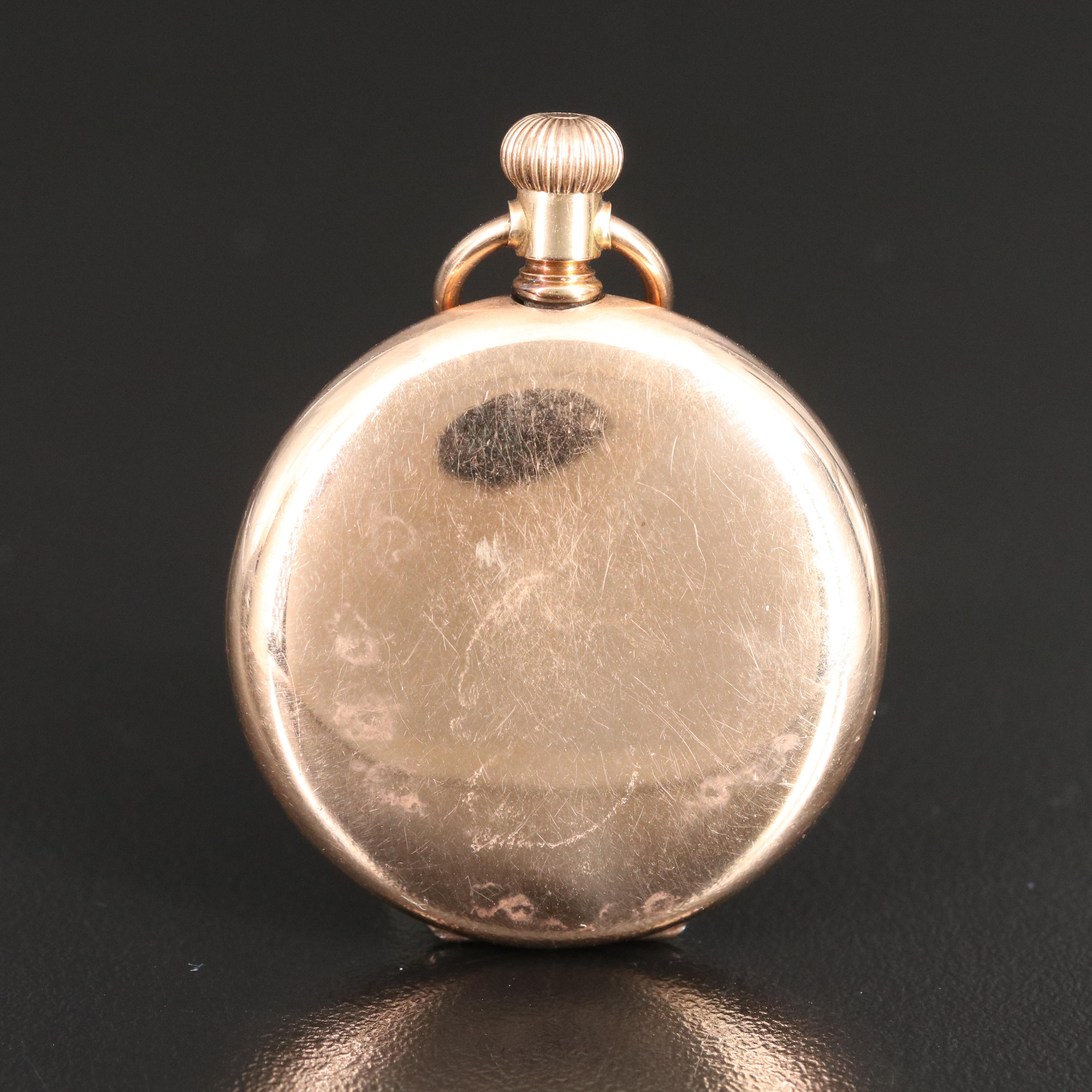 1897 American Waltham Green Enamel Dial Pocket Watch