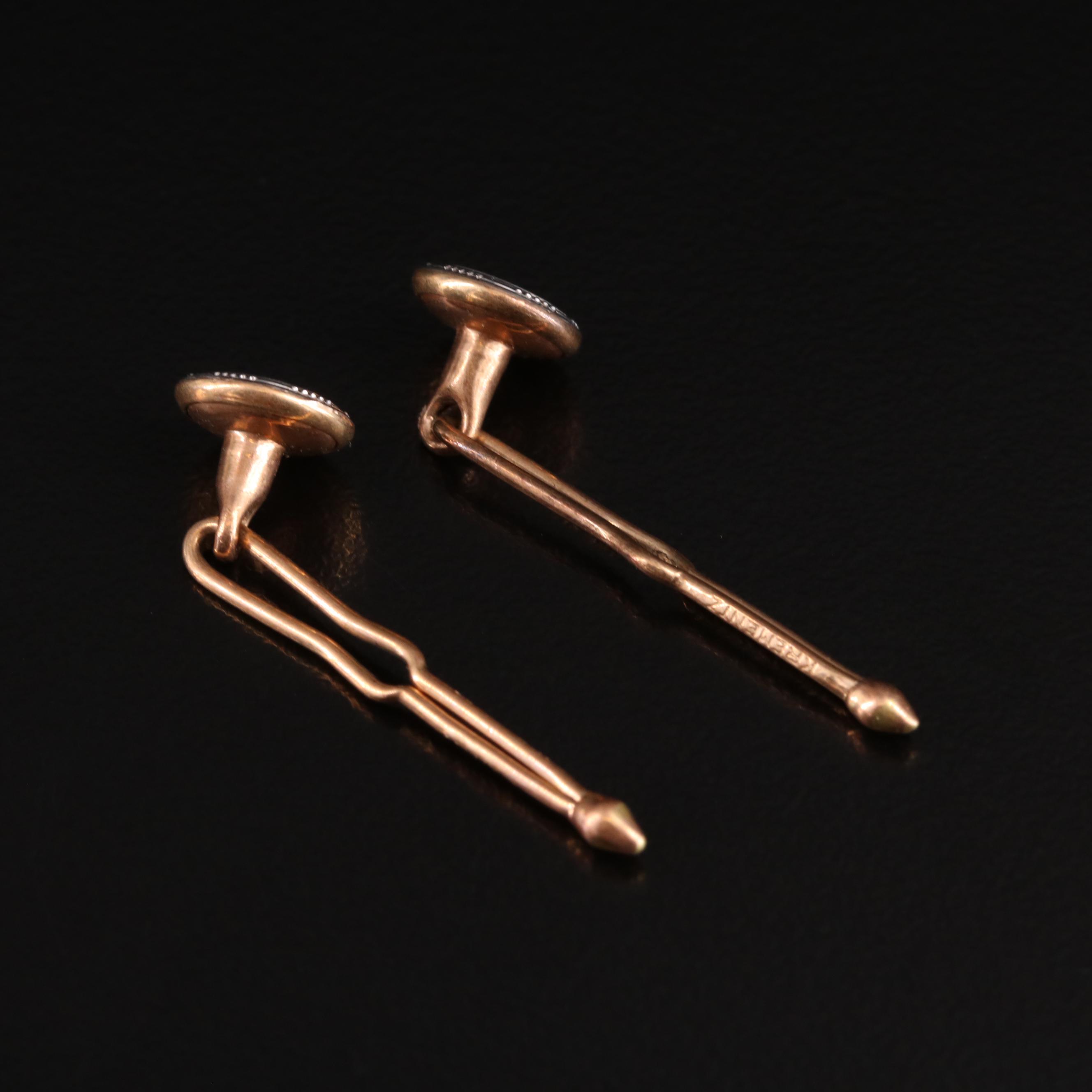 Vintage Krementz 14K Mother-of-Pearl Cufflinks and Shirt Studs