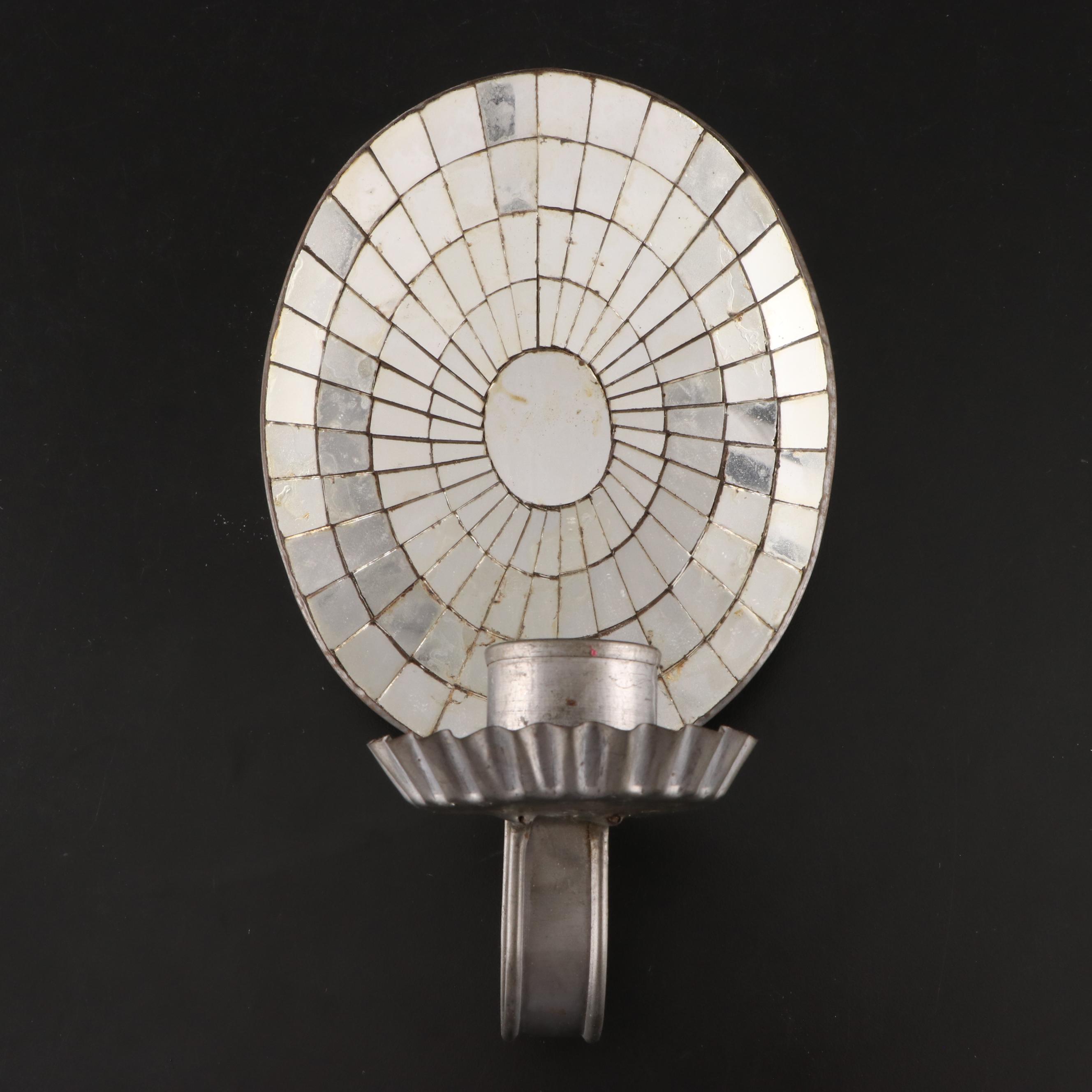 Colonial Style Mirrored Tin Candle Sconces