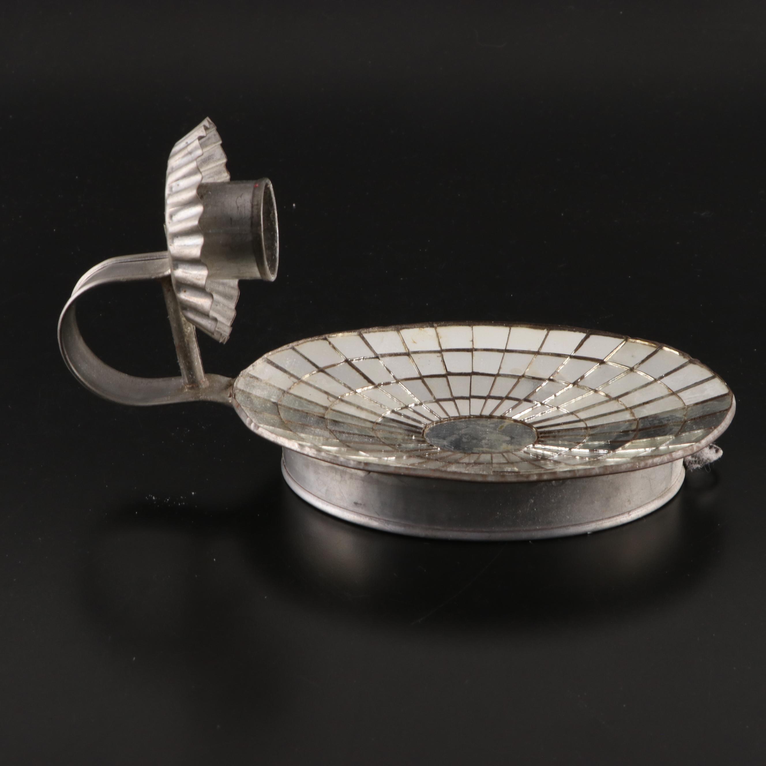 Colonial Style Mirrored Tin Candle Sconces