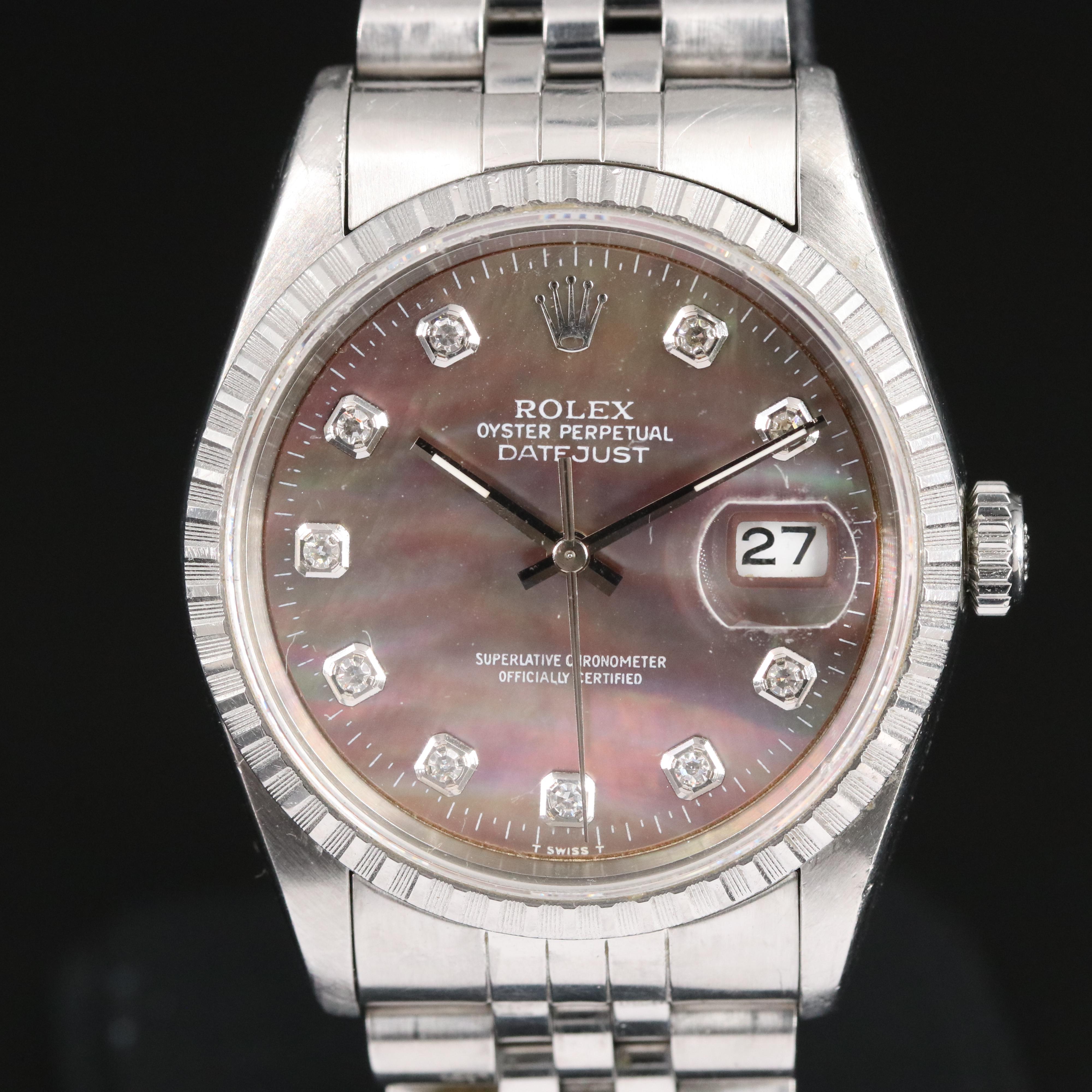 1995-96 Rolex Oyster Perpetual Datejust Diamond Dial Watch