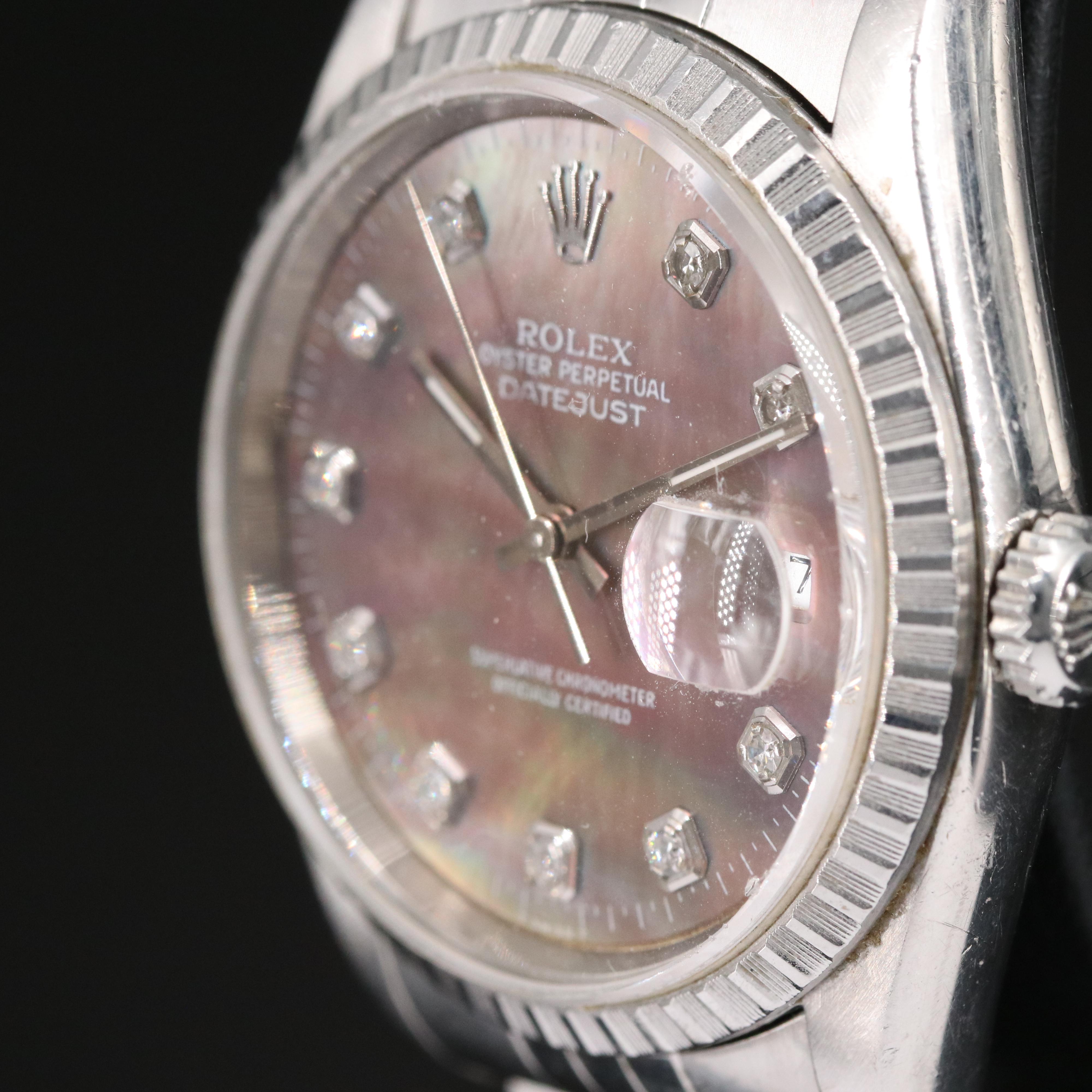 1995-96 Rolex Oyster Perpetual Datejust Diamond Dial Watch