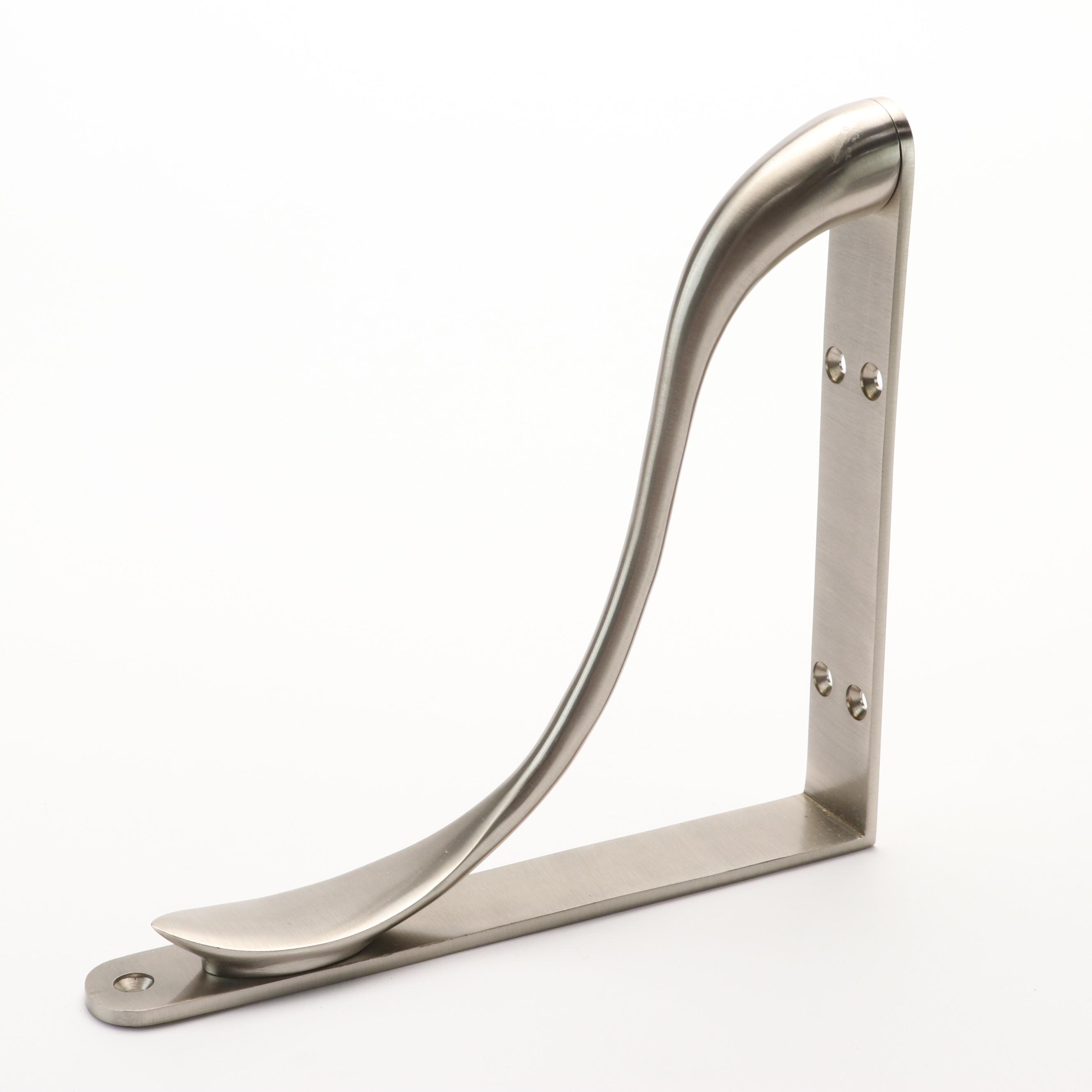 Lever Door Handle Set, Shelf Brackets and Paper Holder in Brushed Nickel