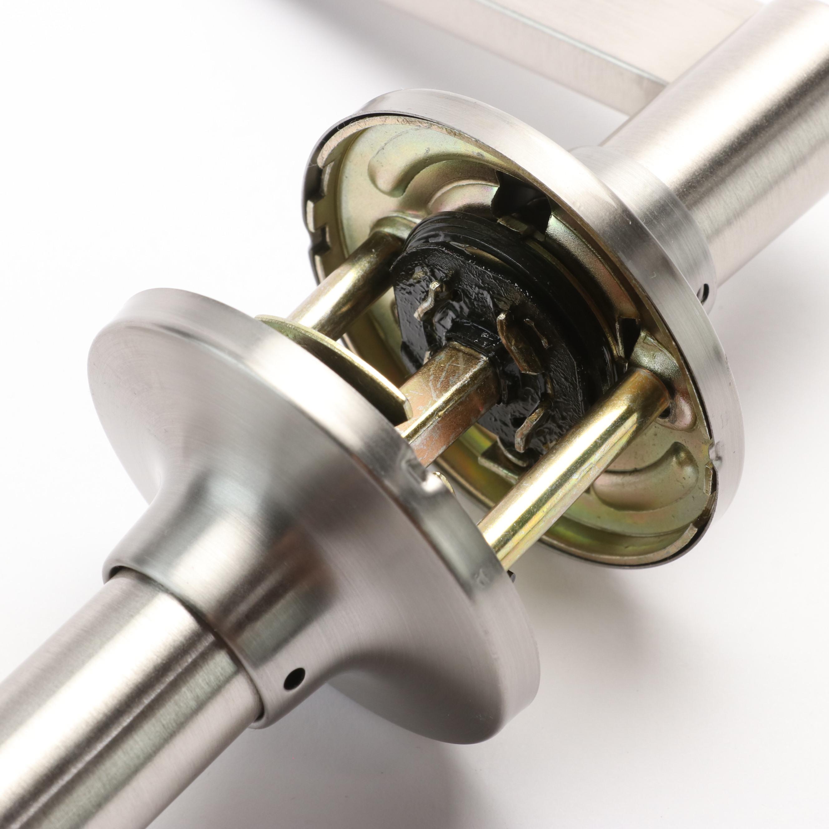 Lever Door Handle Set, Shelf Brackets and Paper Holder in Brushed Nickel