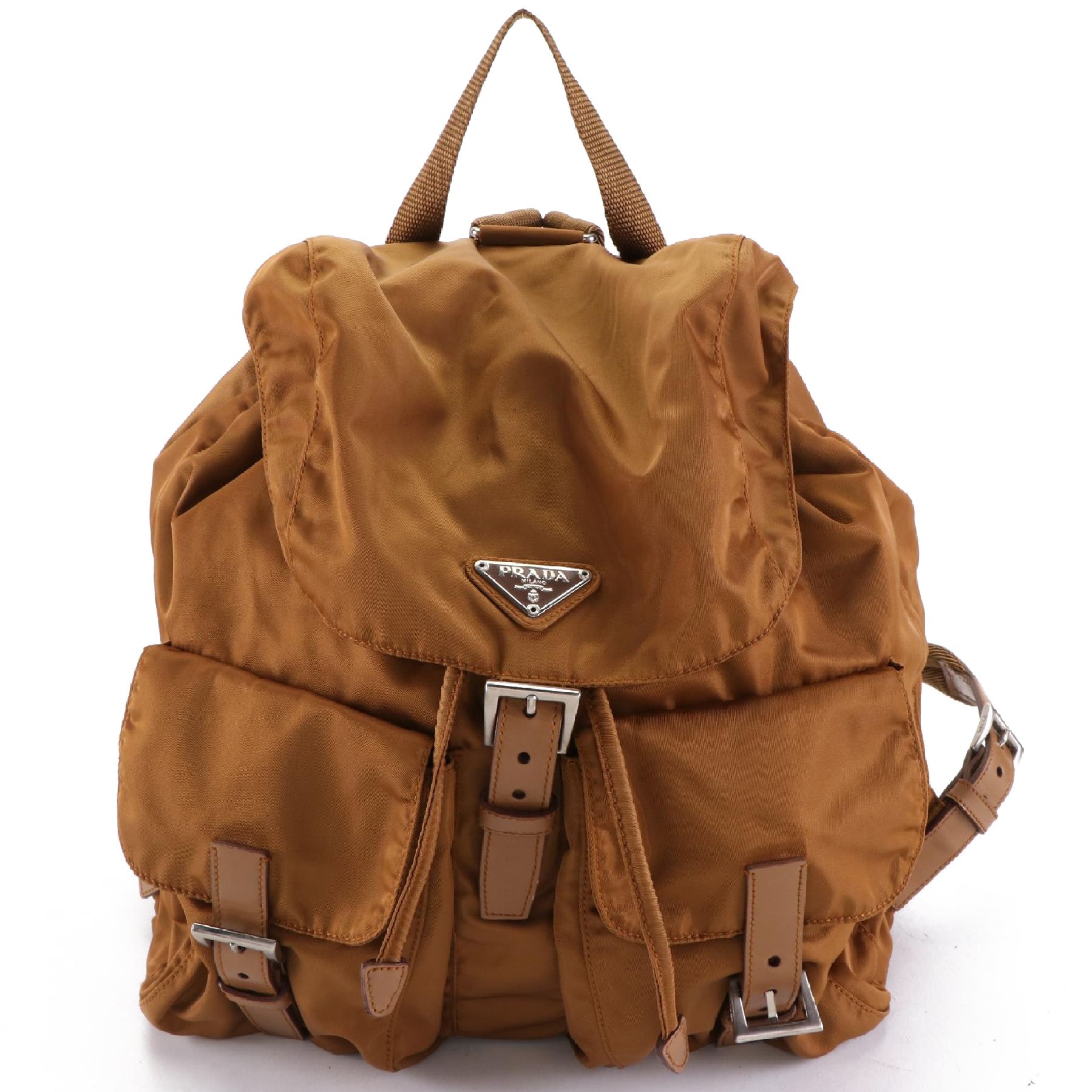 Prada Tessuto Nylon Backpack in Tobacco