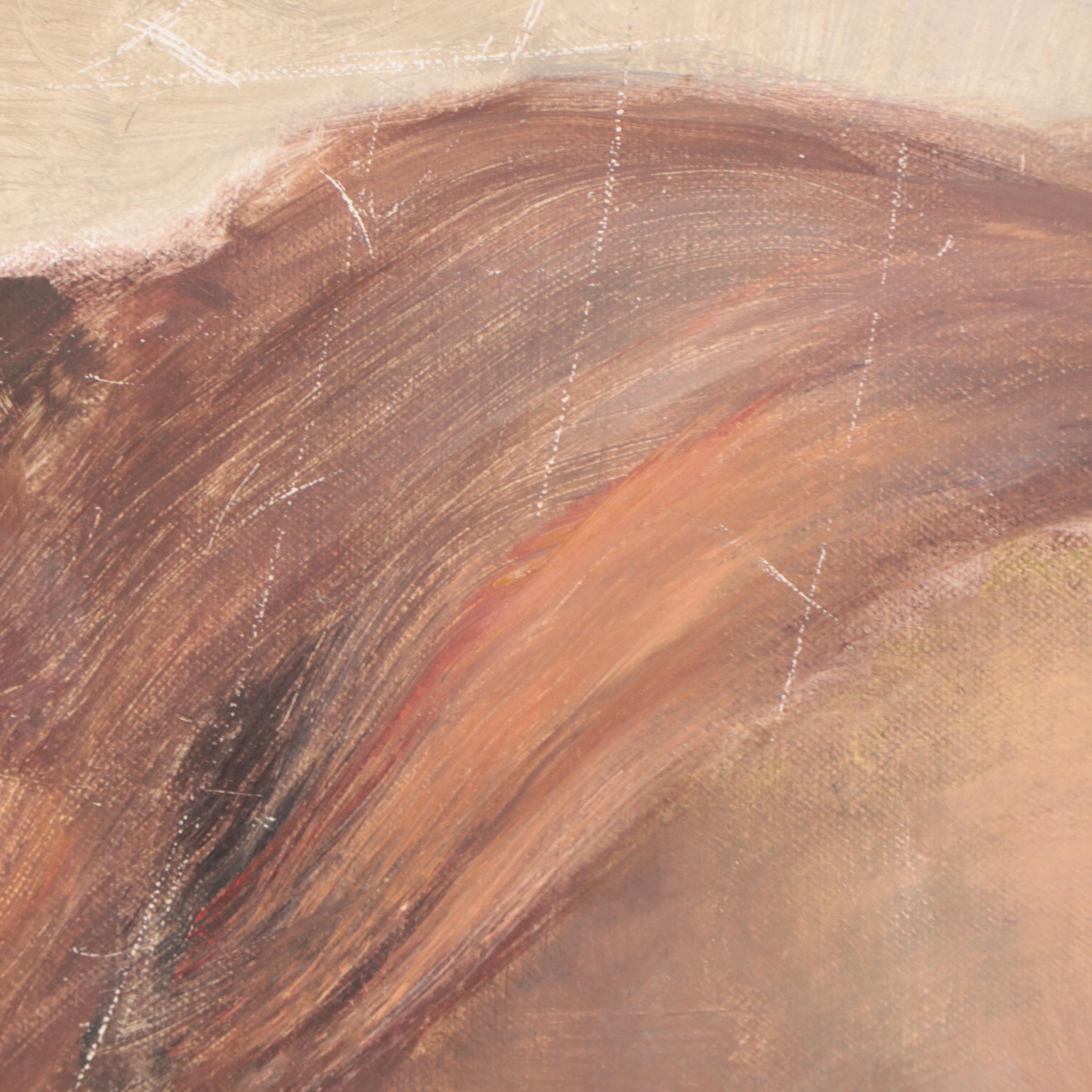 Sarah Szabo Oil Portrait of Woman with Toad, 21st Century