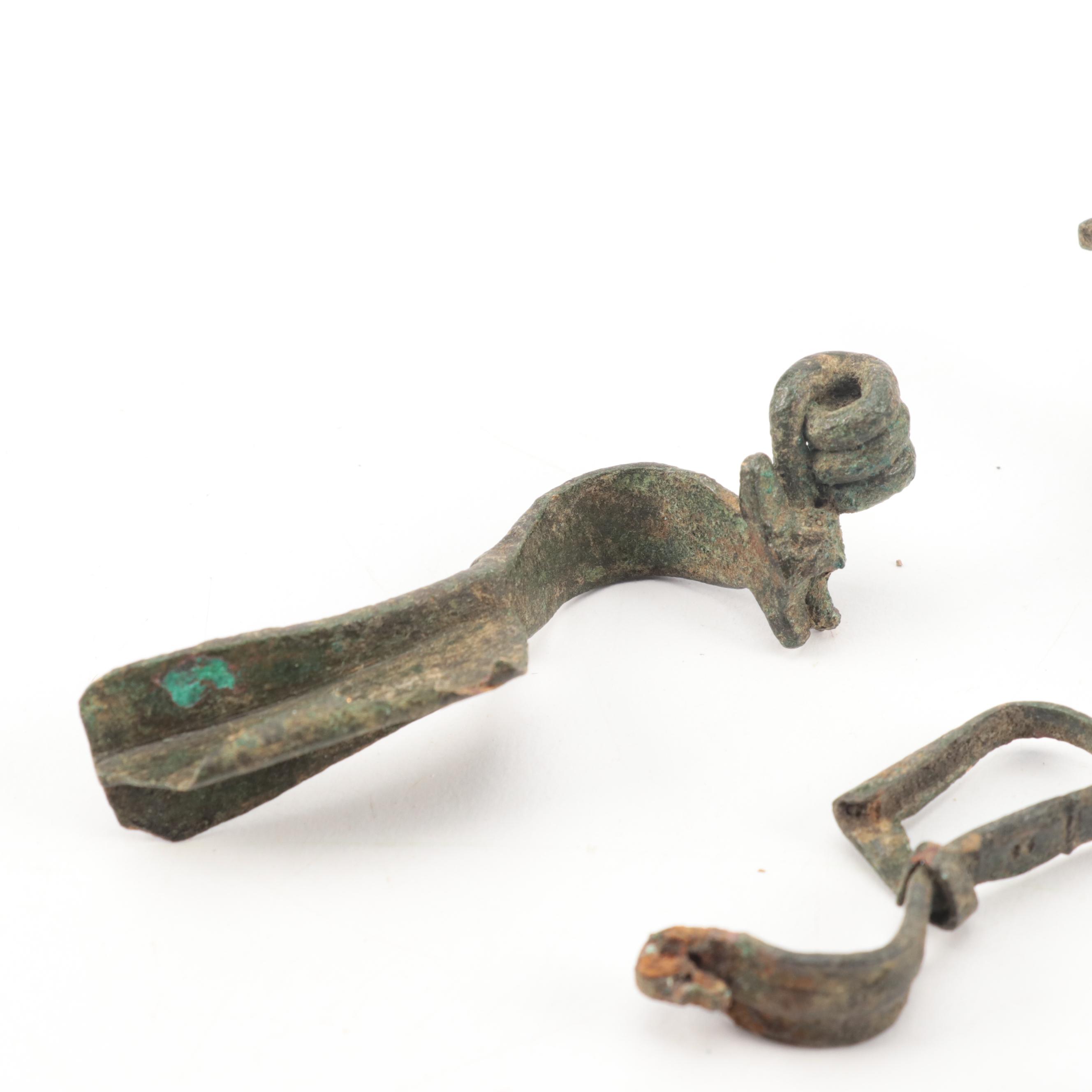 Ancient Roman Bronze Brooches and Ring, Circa 100-300 CE