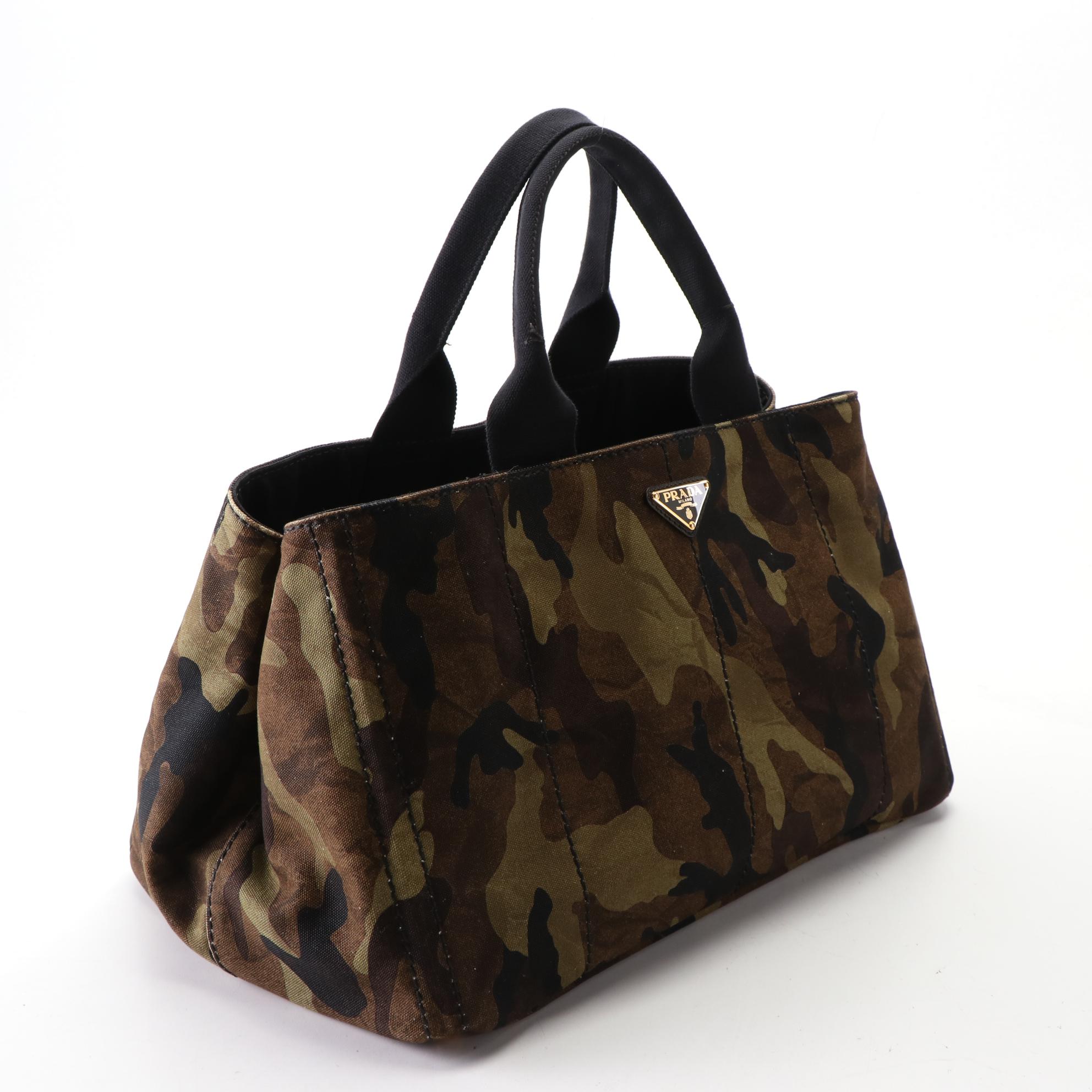 Prada Canapa Tote Bag in Camouflage Canvas
