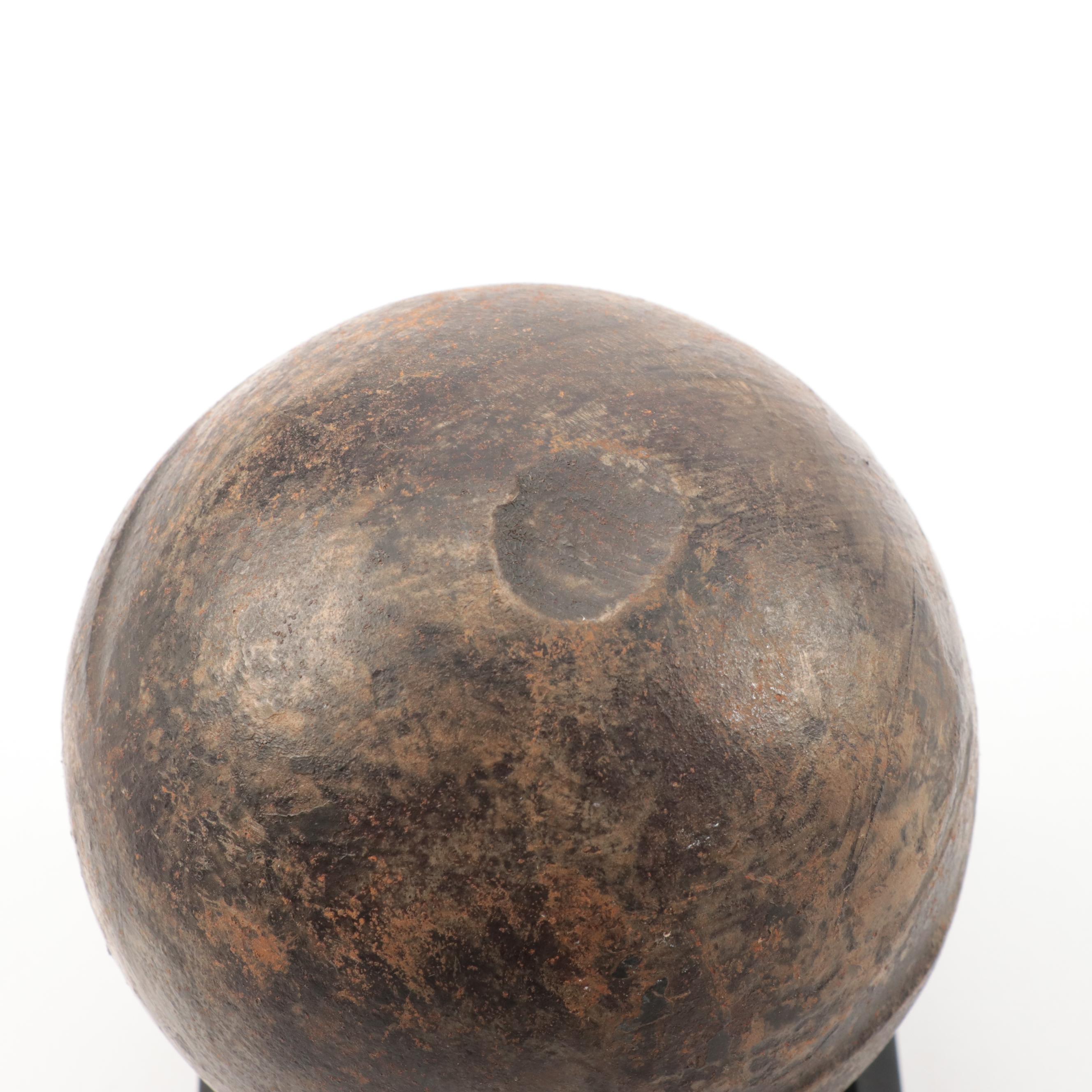 Revolutionary War Era Cannonball with Civil War Era Cannonball