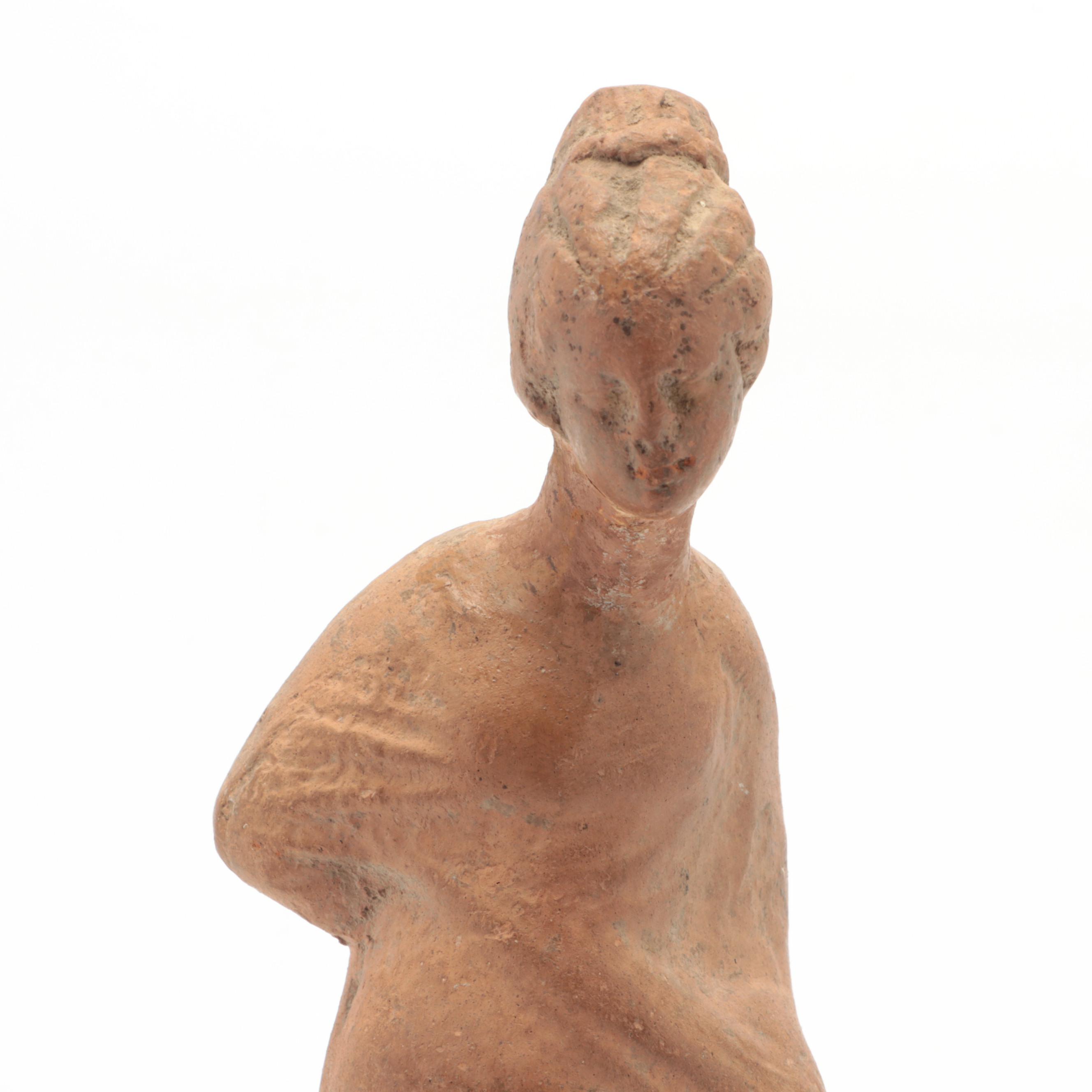 Greek-Hellenistic Style Terracotta Woman  Statuette