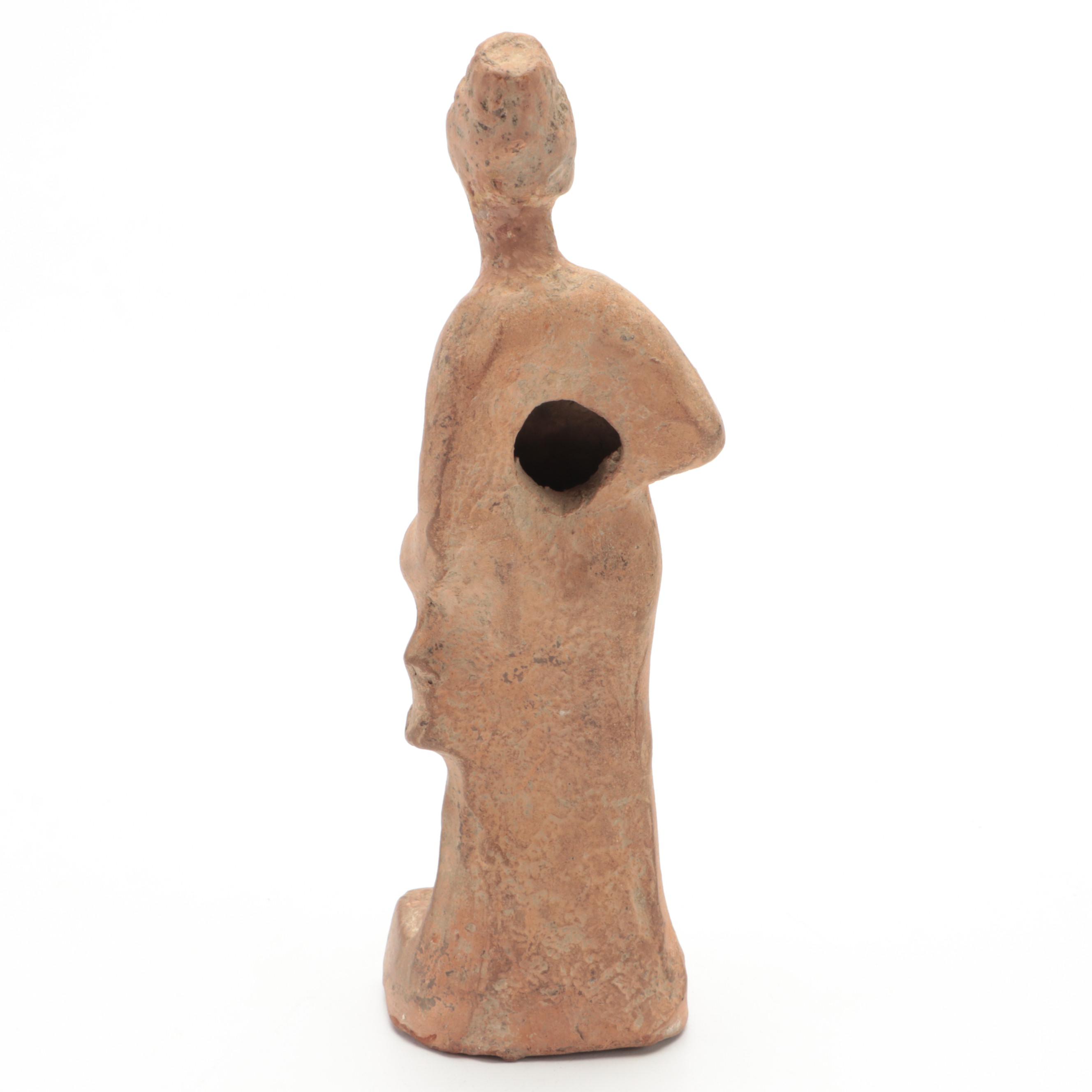 Greek-Hellenistic Style Terracotta Woman  Statuette