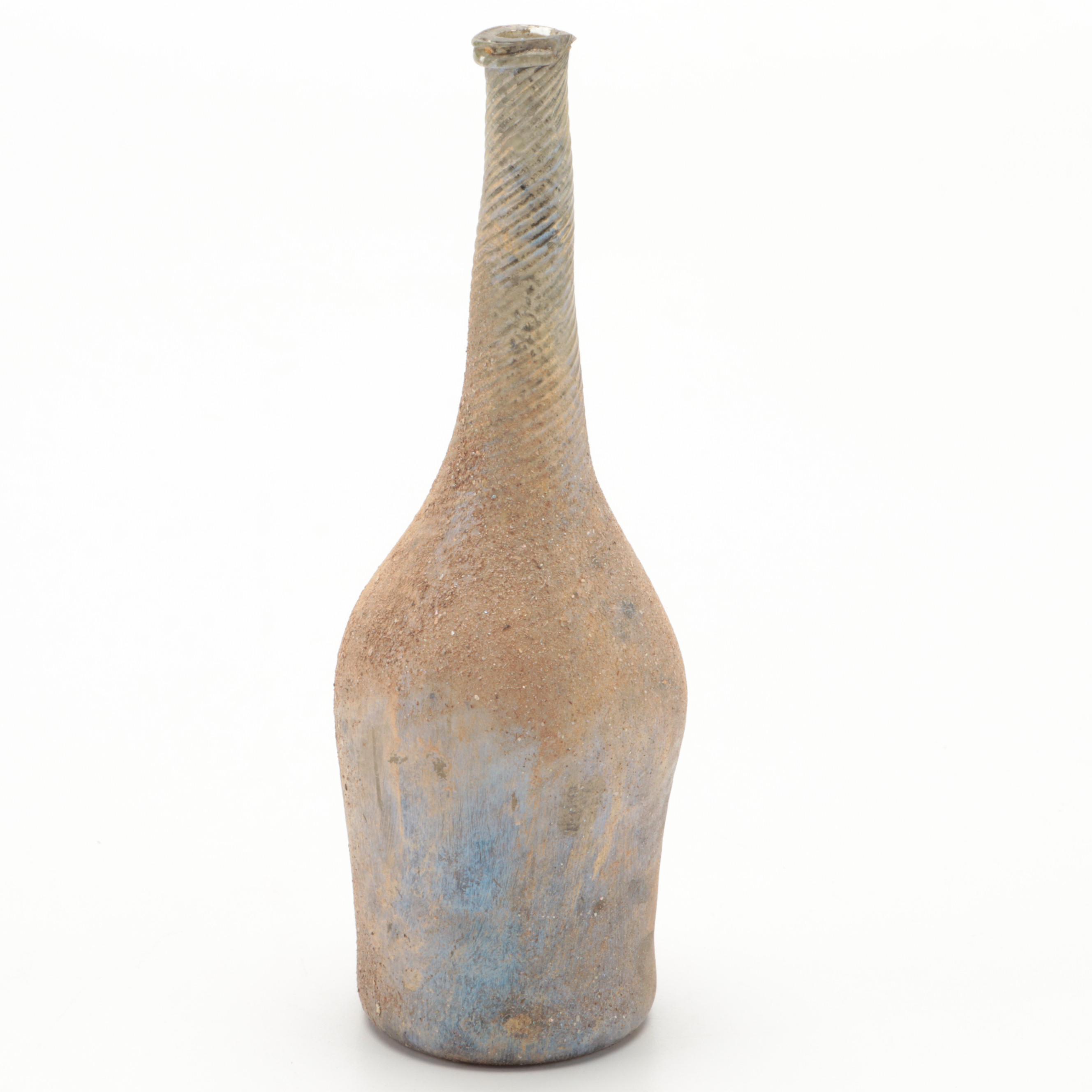 Roman Spiral Pattern Iridescent Glass Vase