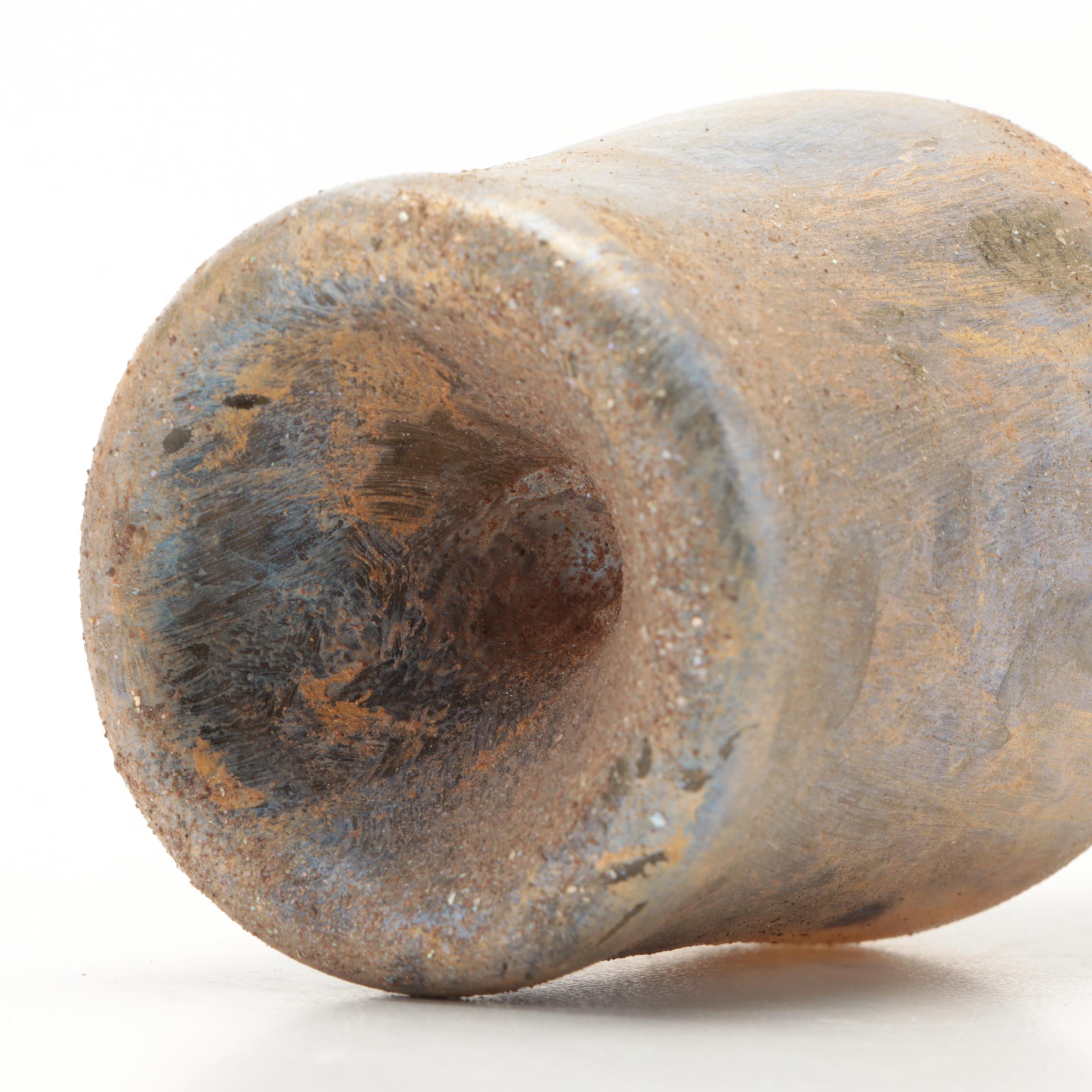 Roman Spiral Pattern Iridescent Glass Vase