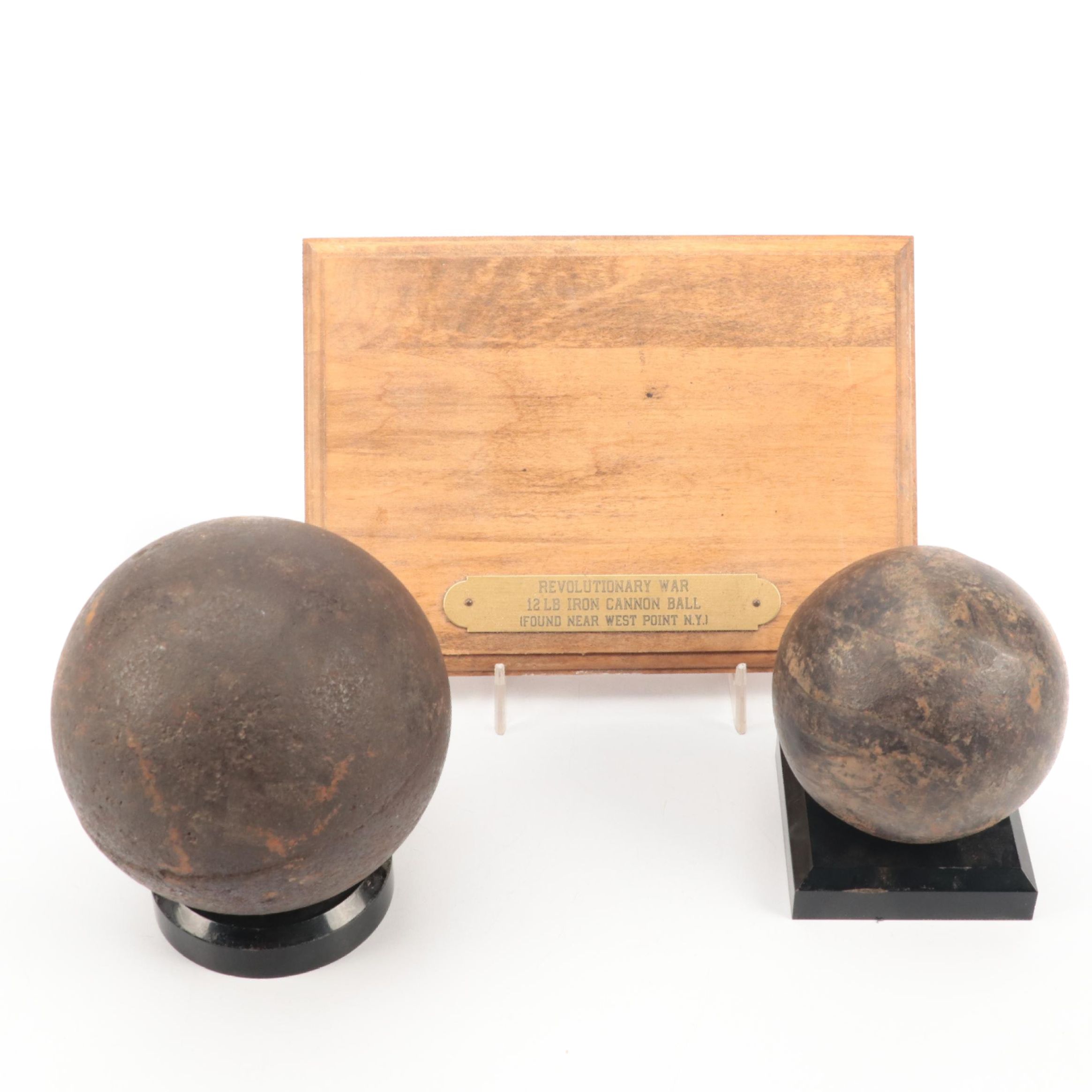Revolutionary War Era Cannonball with Civil War Era Cannonball
