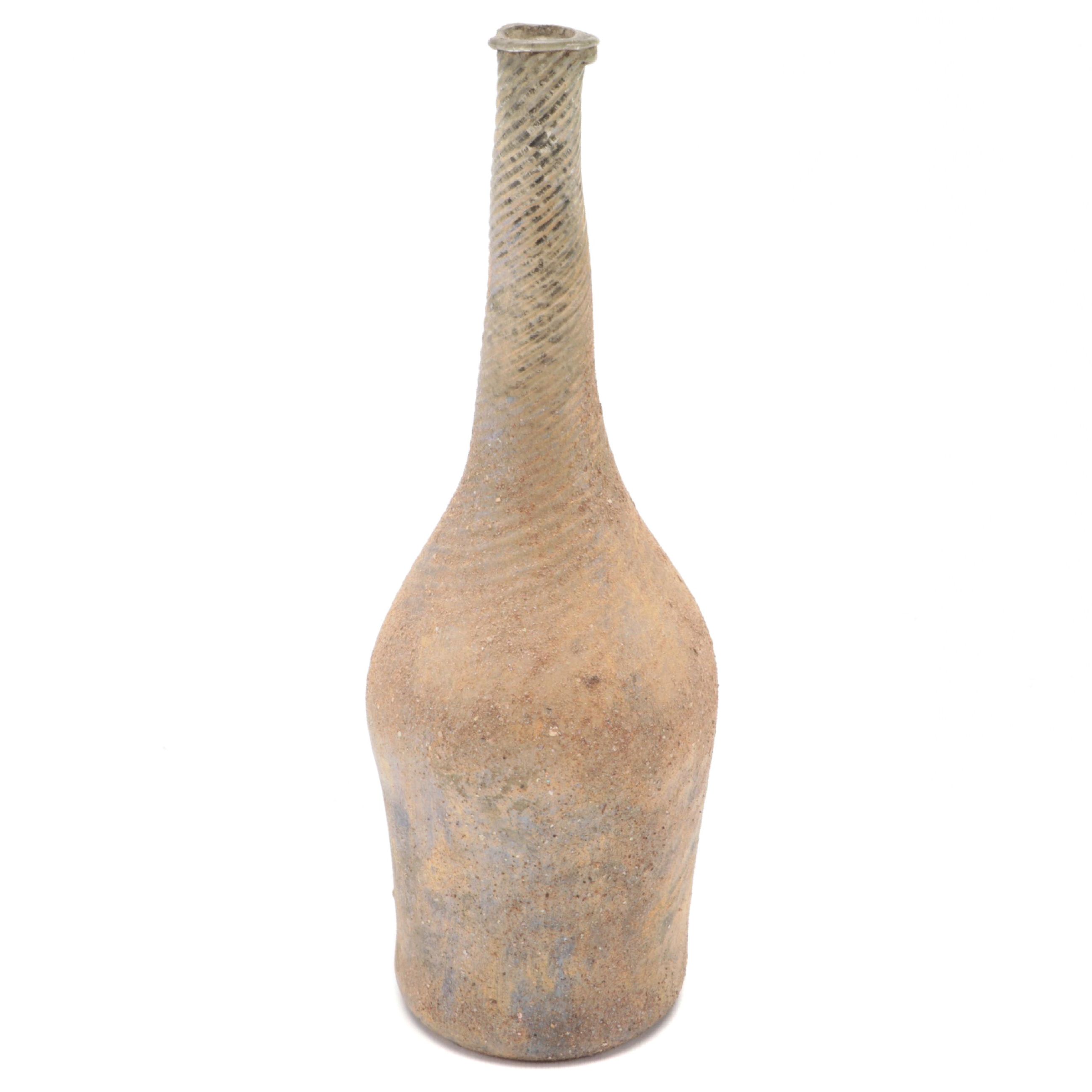 Roman Spiral Pattern Iridescent Glass Vase