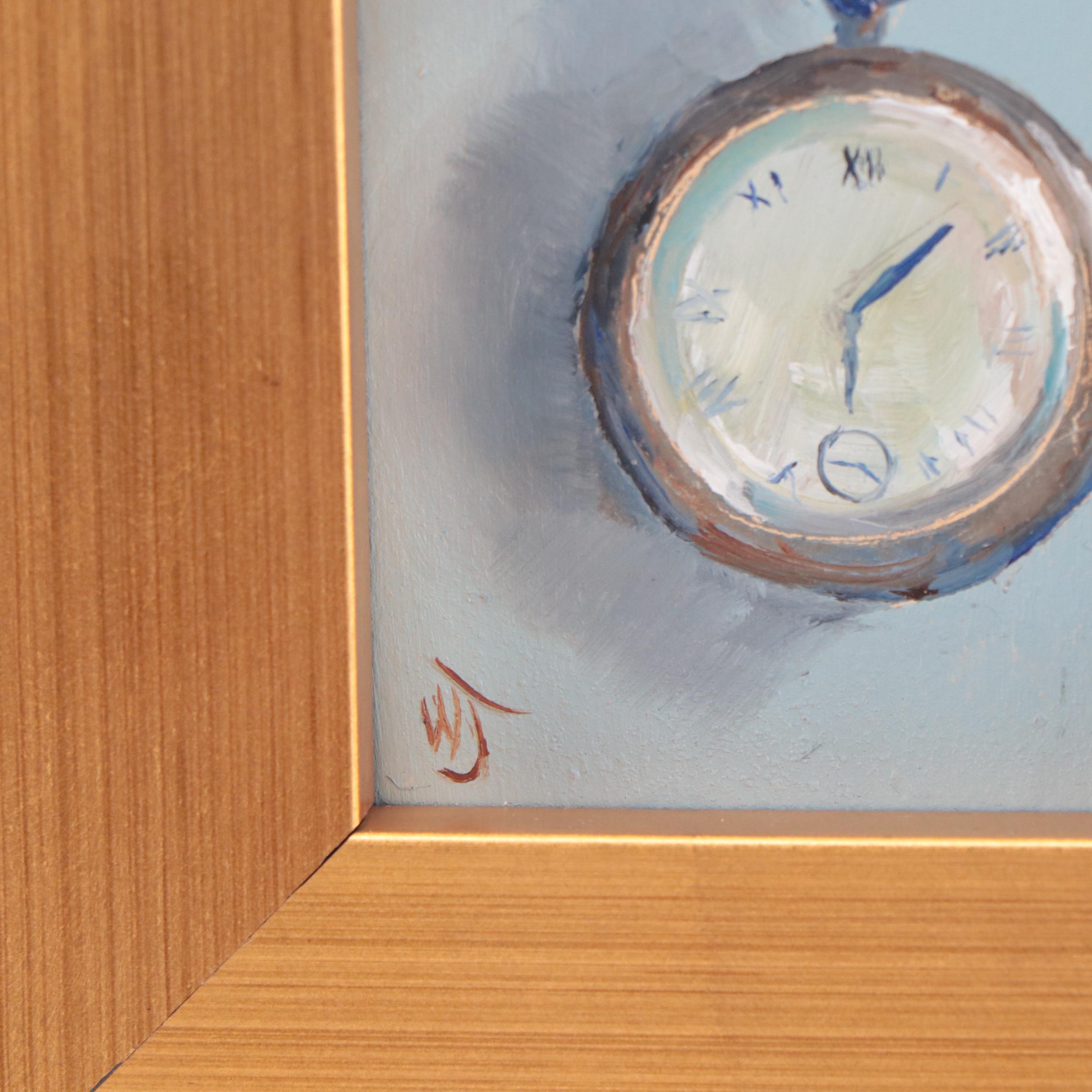 William Jamison Oil Painting of a Pocket Watch, 21st Century