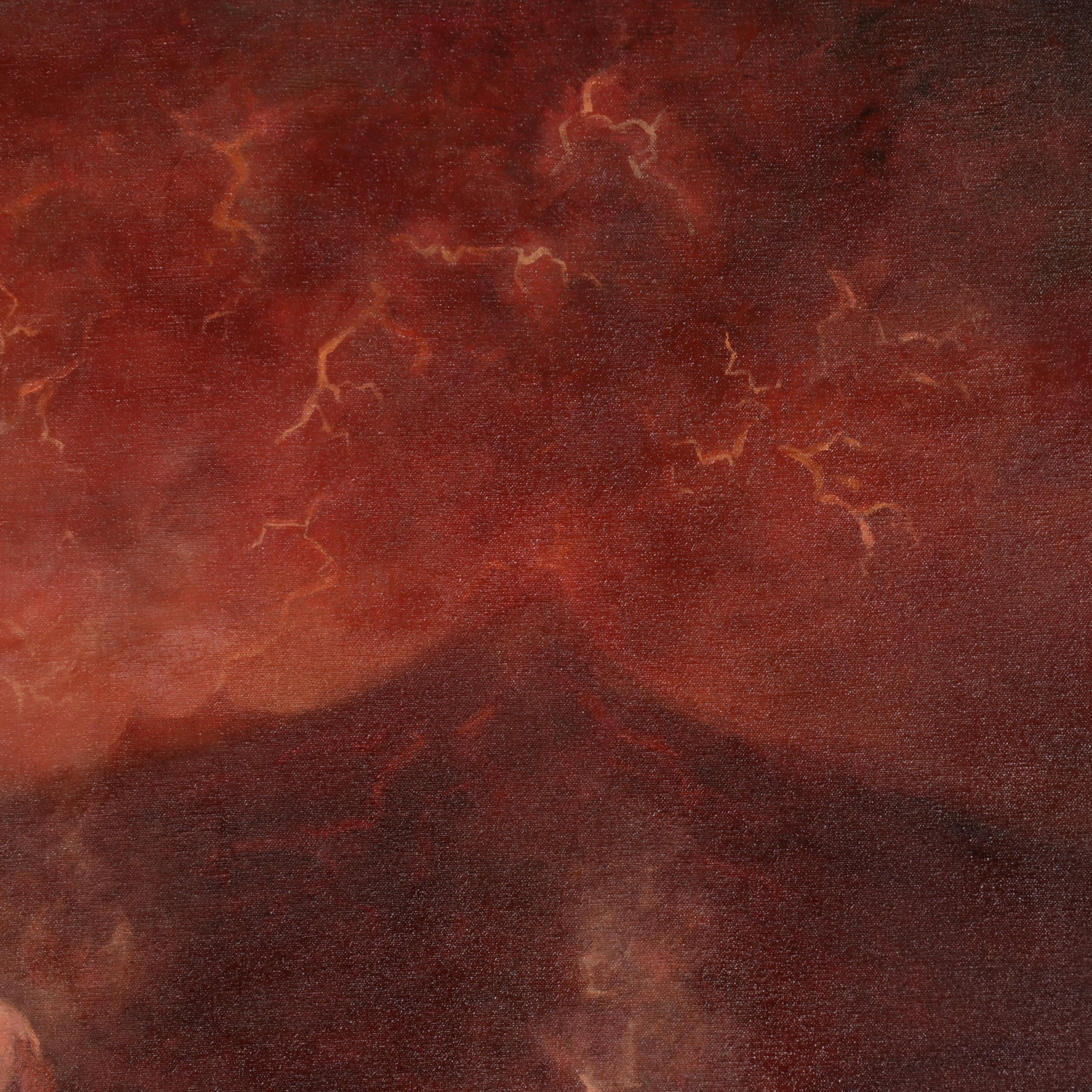 Sarah Szabo Surrealist Figural Oil Painting "Volcanic Revival," 21st Century