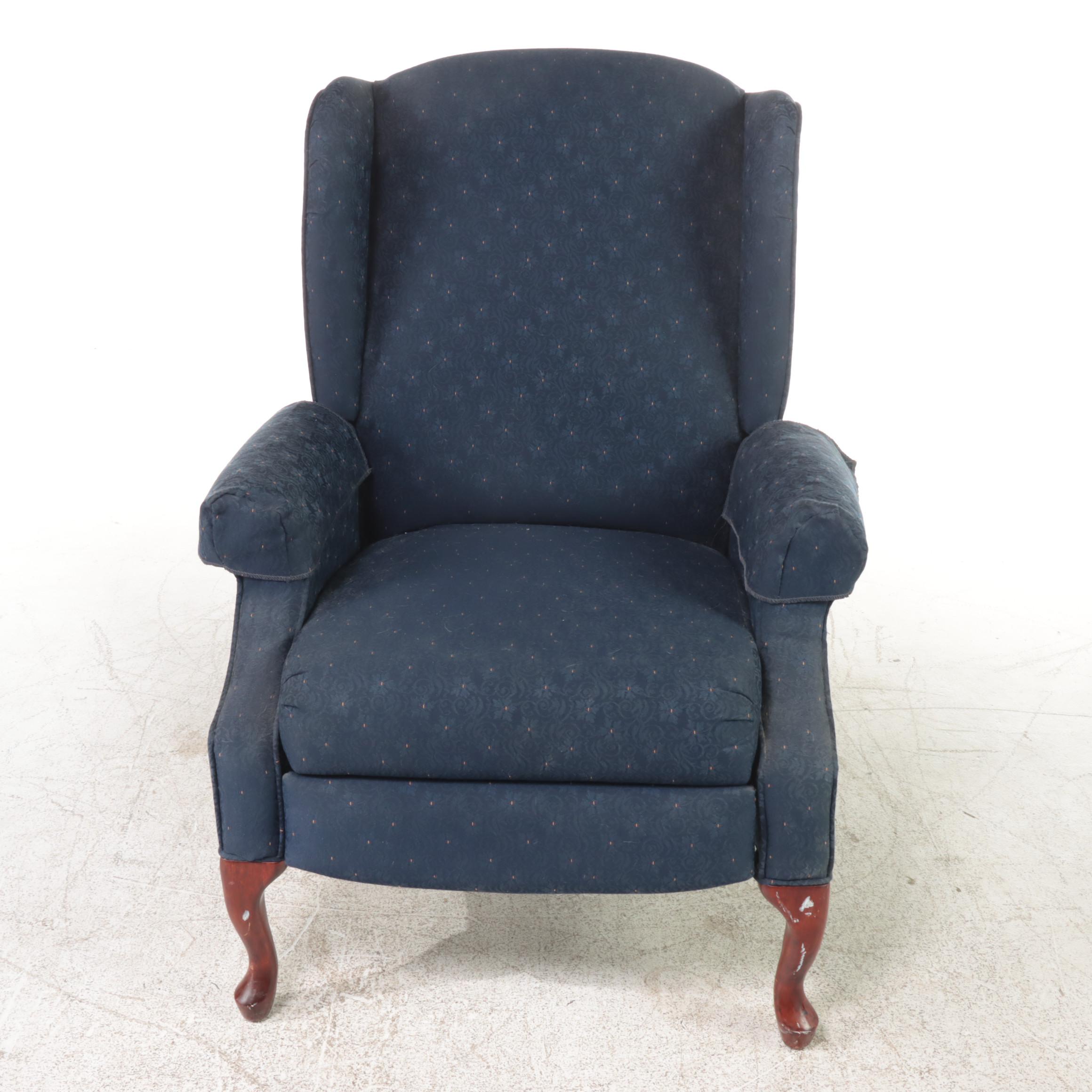 Queen Anne Style Wingback Manual Recliner Chair