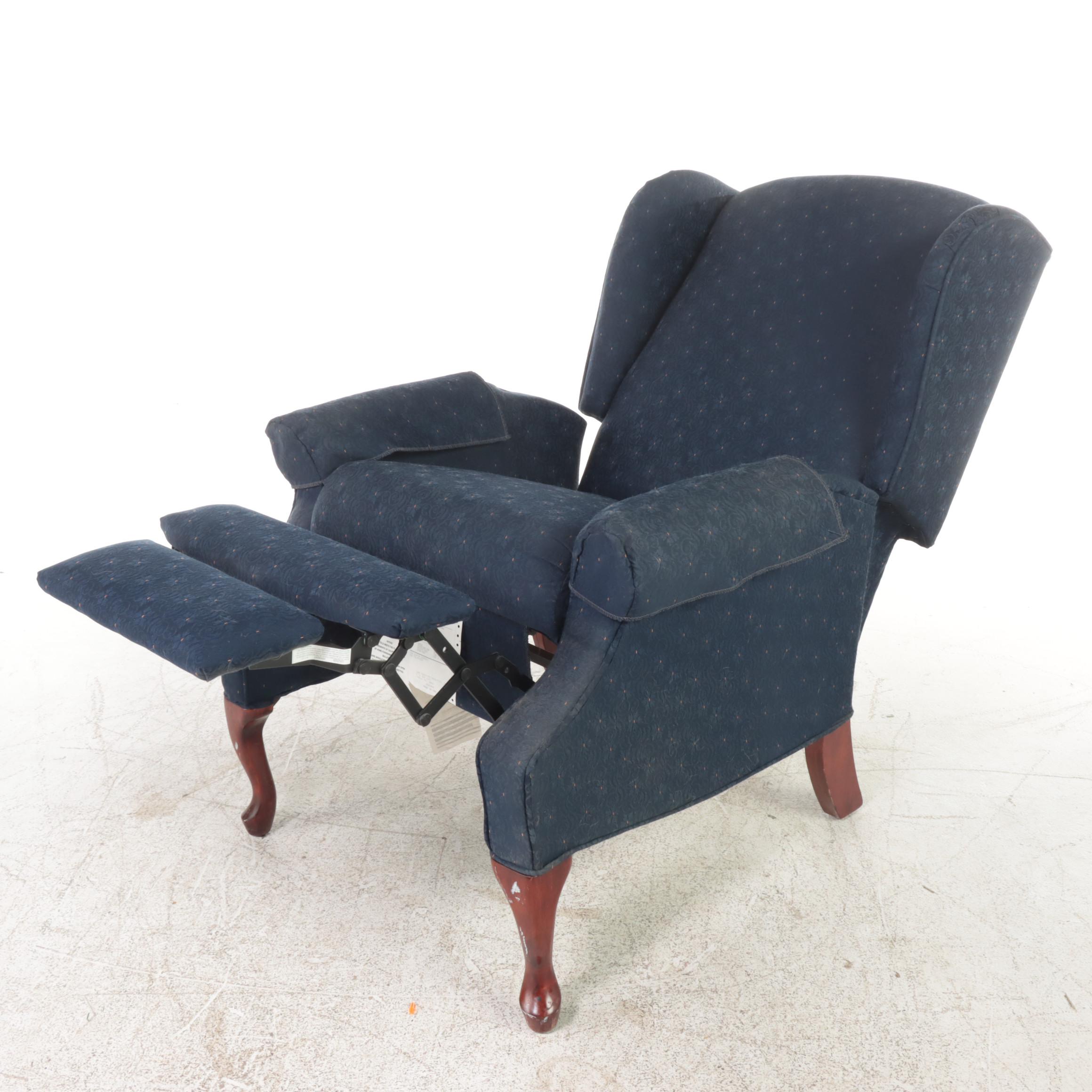 Queen Anne Style Wingback Manual Recliner Chair