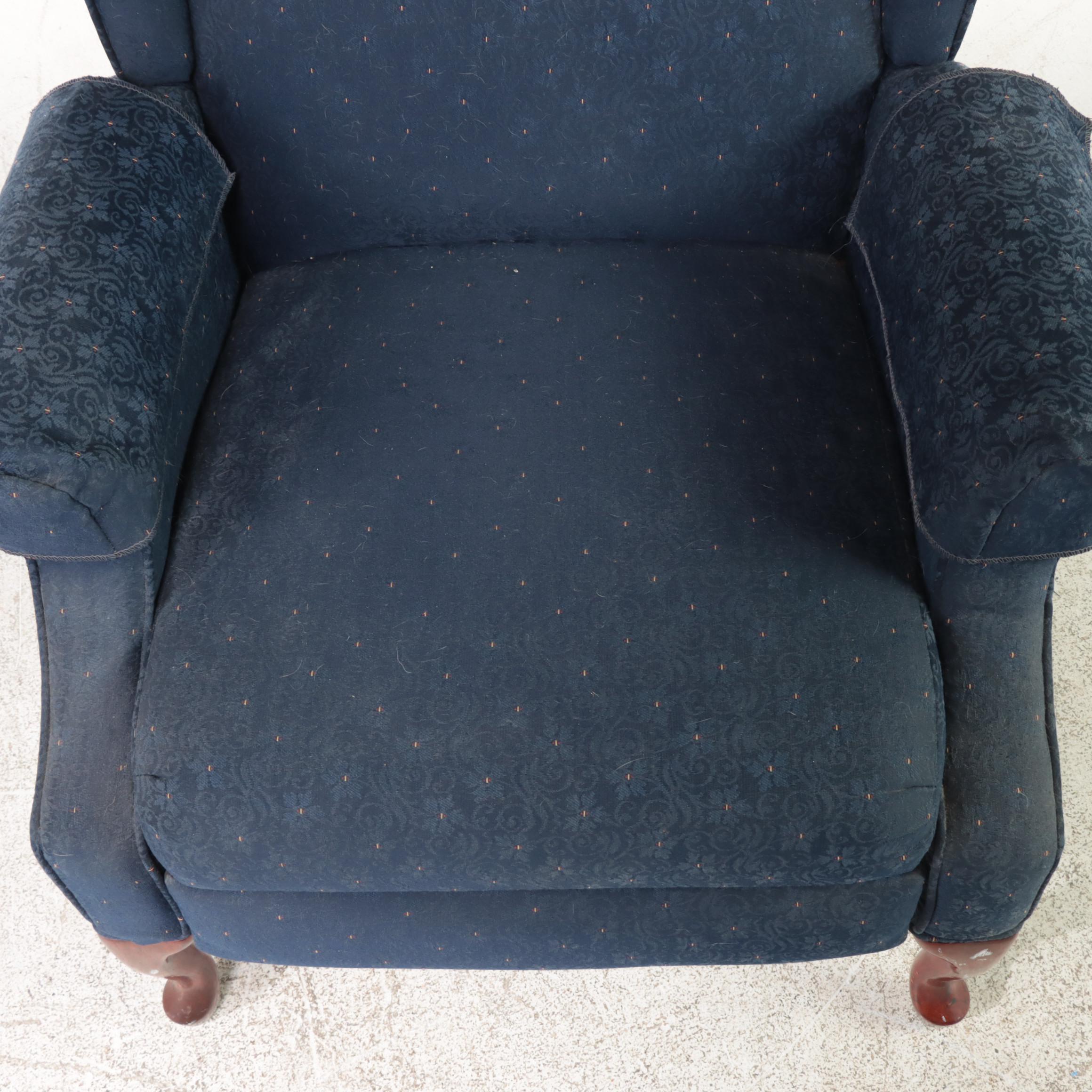 Queen Anne Style Wingback Manual Recliner Chair